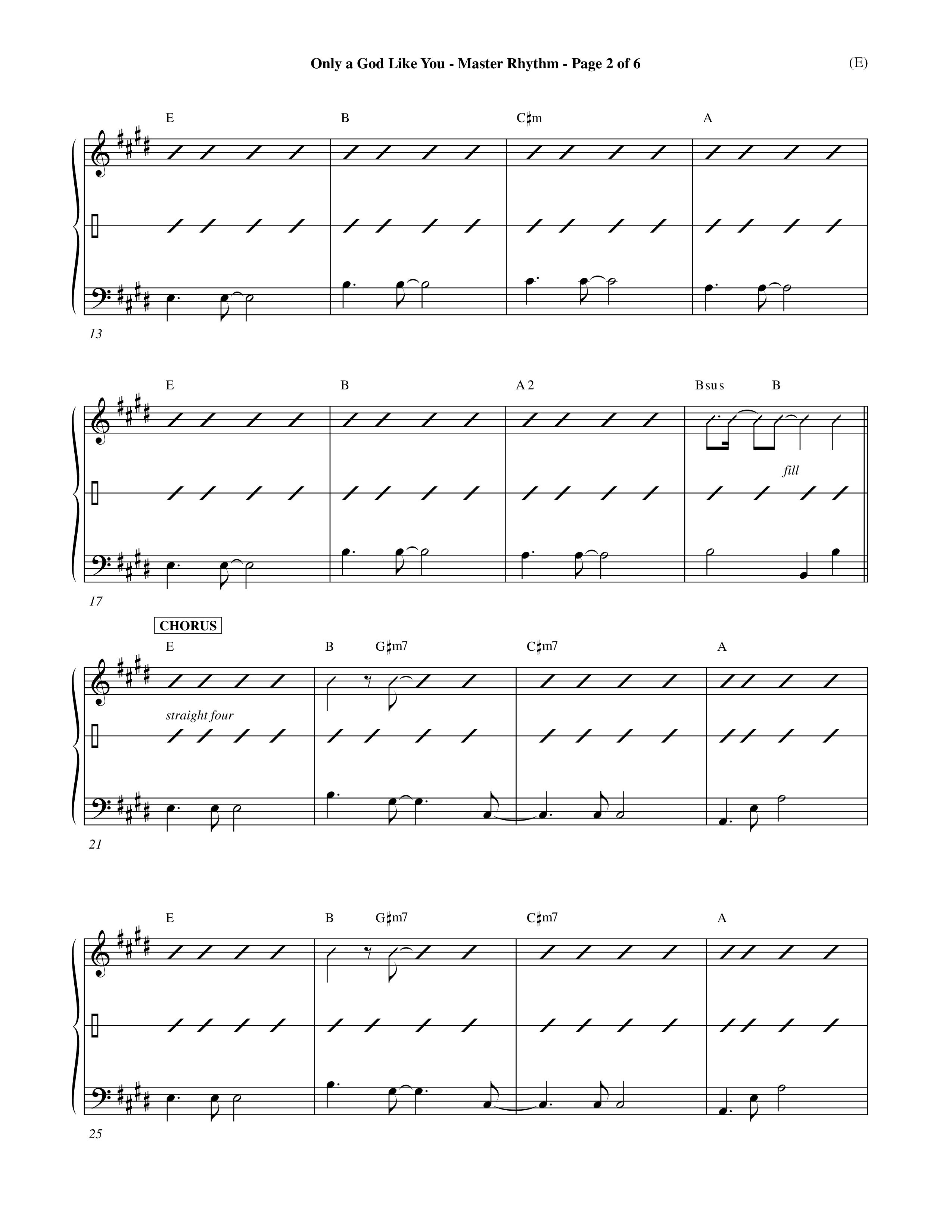 Only A God Like You (Choral Anthem SATB) Rhythm Chart (Word Music Choral / Orch. Dave Williamson)