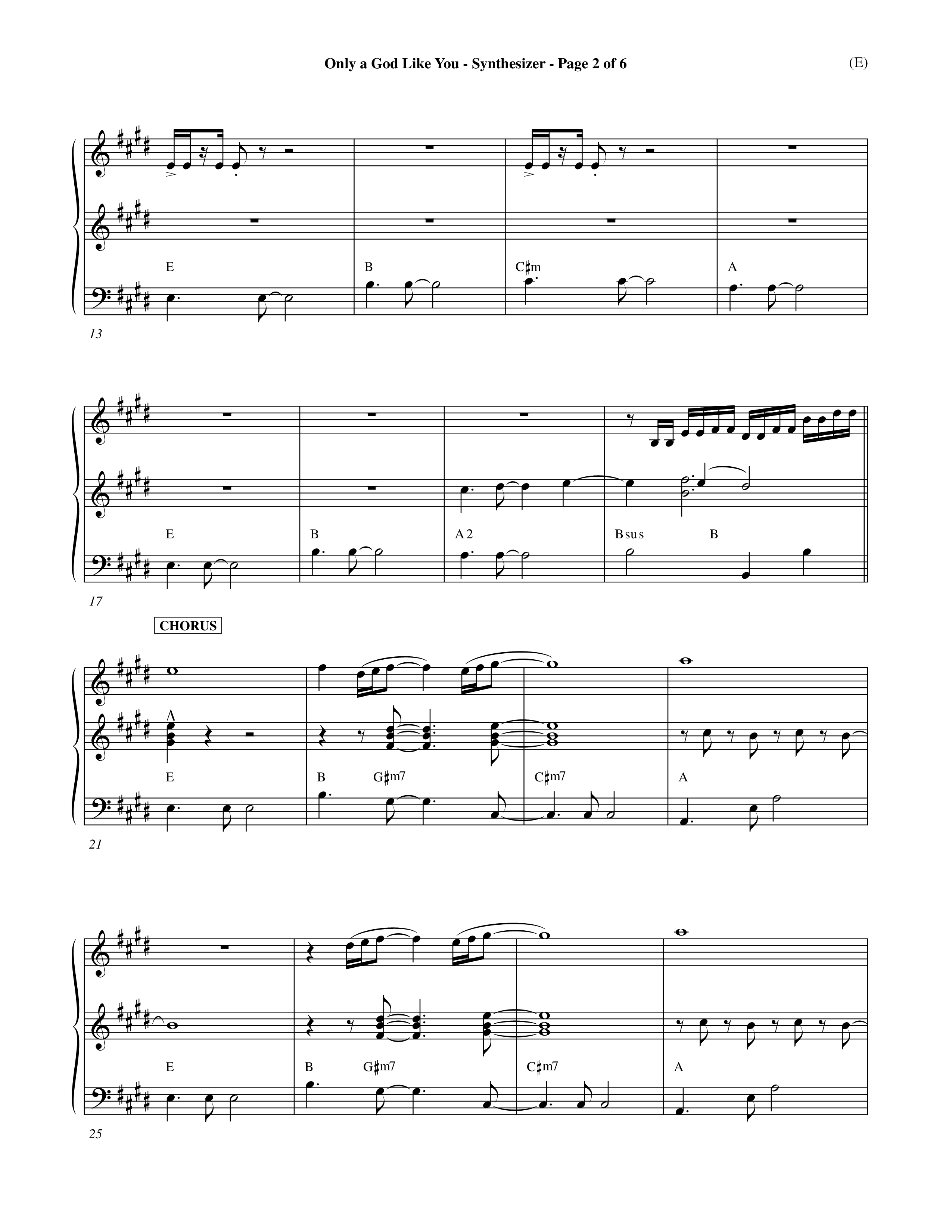Only A God Like You (Choral Anthem SATB) Synth (Word Music Choral / Orch. Dave Williamson)