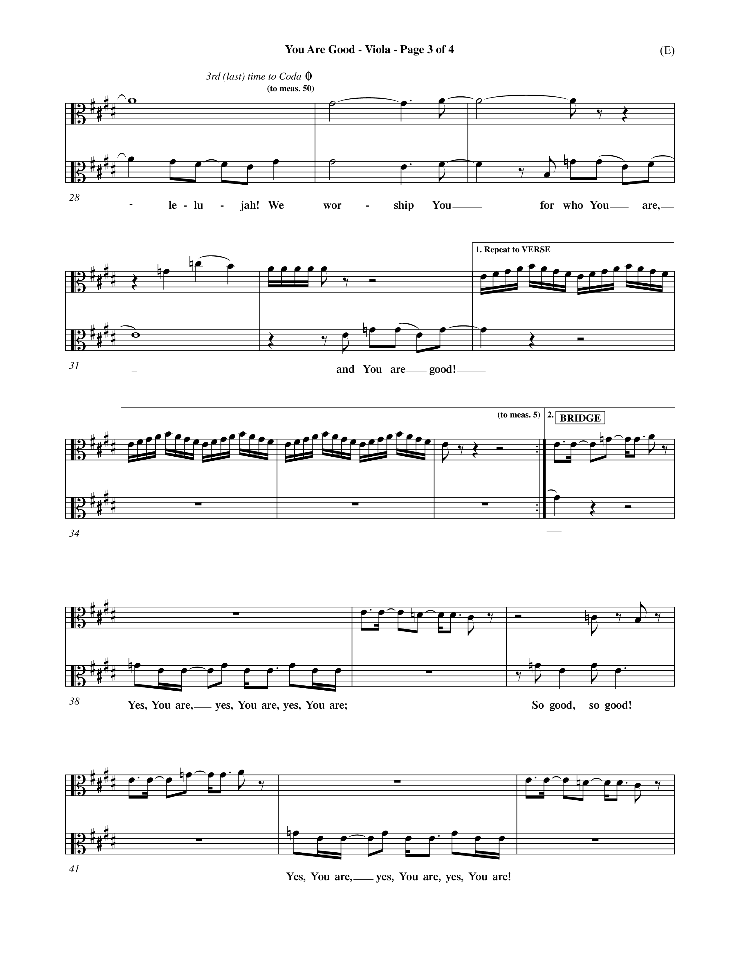 You Are Good (Choral Anthem SATB) Viola (Word Music Choral / Orch. Dave Williamson)