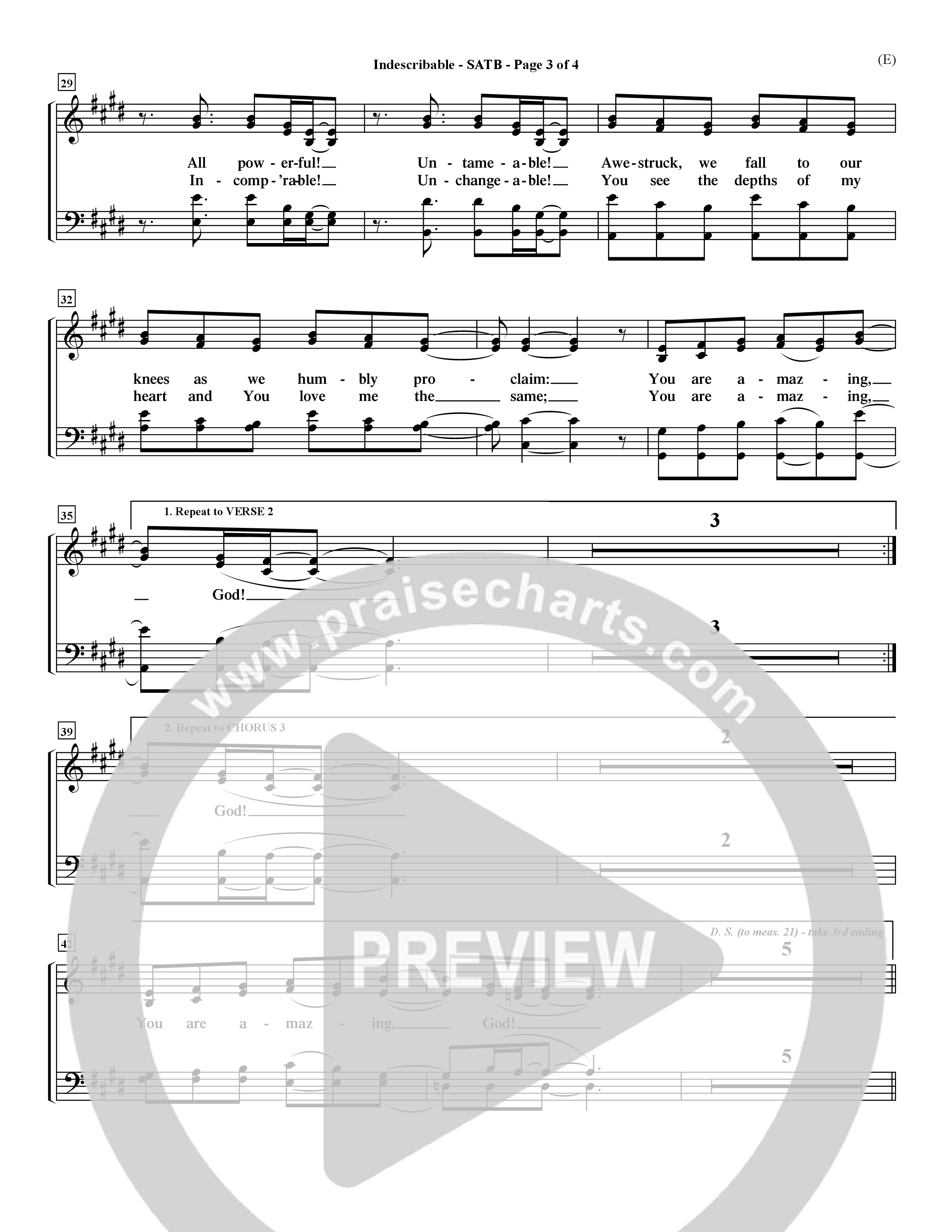 Indescribable (Choral Anthem SATB) Choir Sheet (SATB) (Word Music Choral / Orch. Jim Gray)