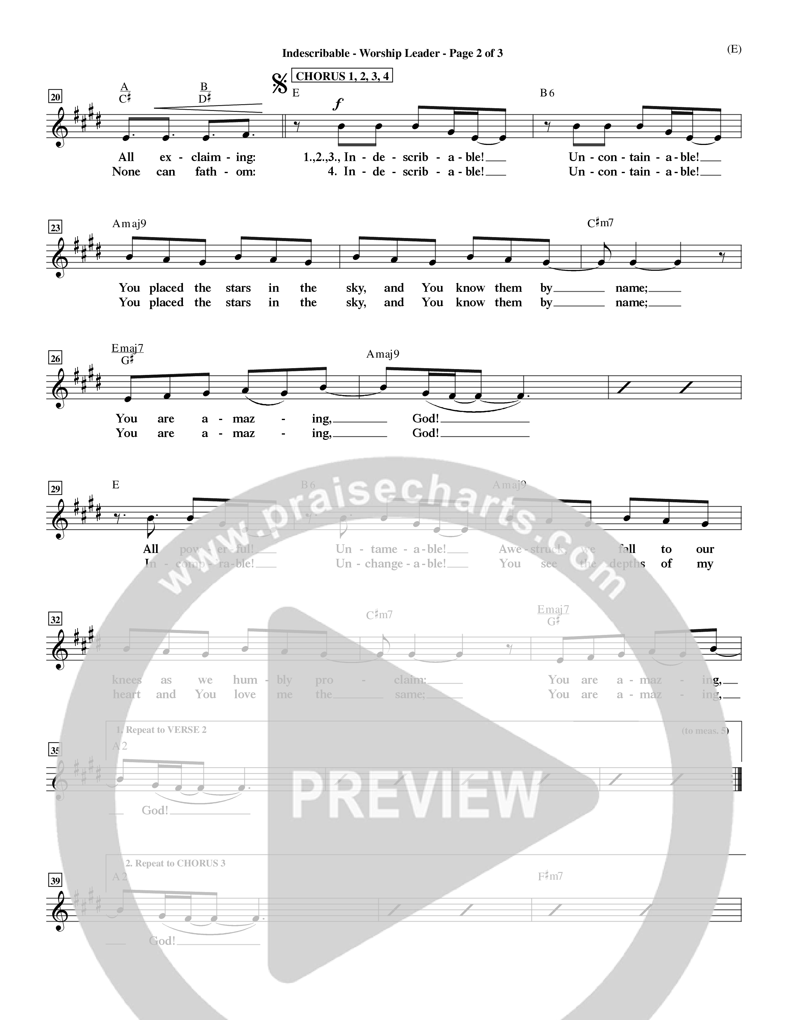 Indescribable (Choral Anthem SATB) Rhythm Pack (Word Music Choral / Orch. Jim Gray)