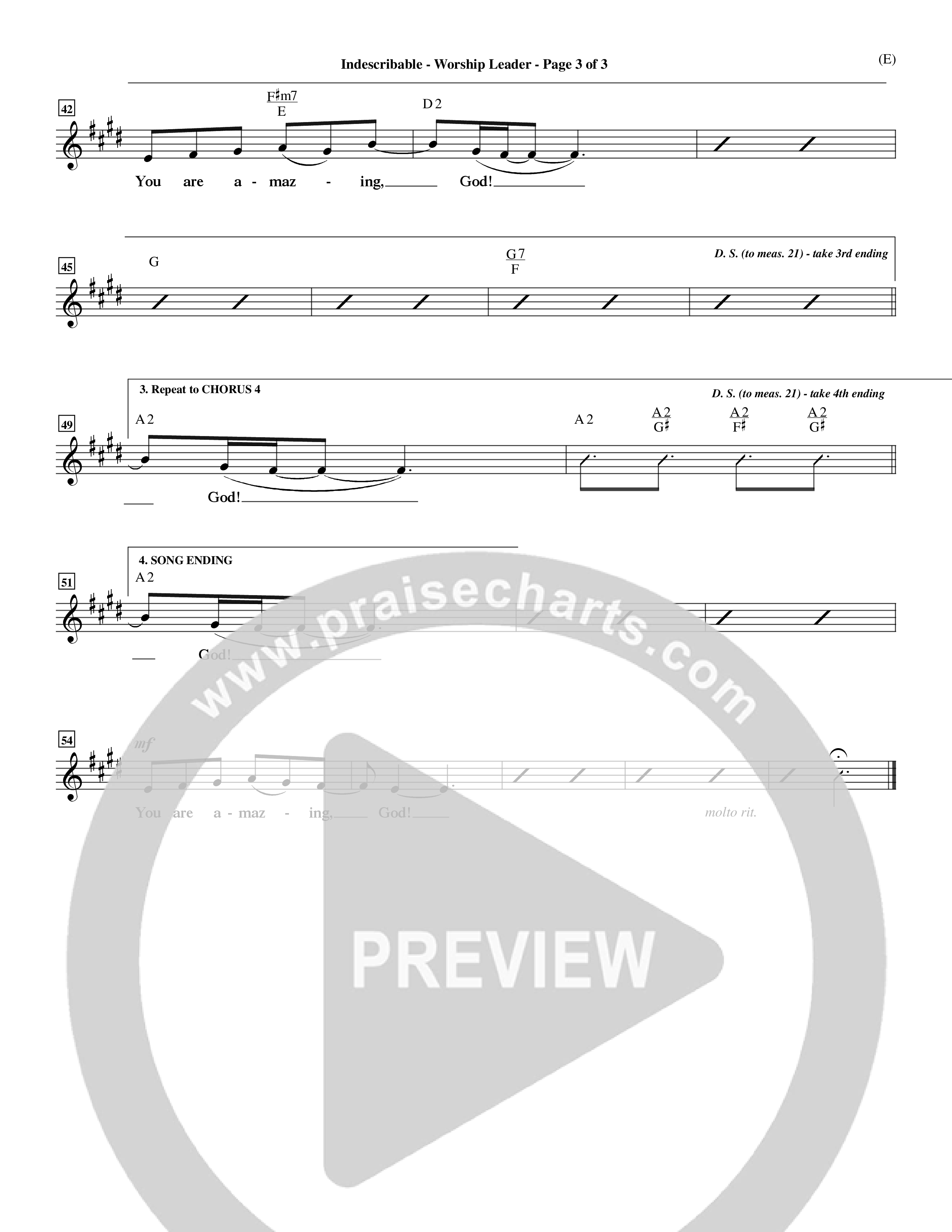 Indescribable (Choral Anthem SATB) Rhythm Pack (Word Music Choral / Orch. Jim Gray)