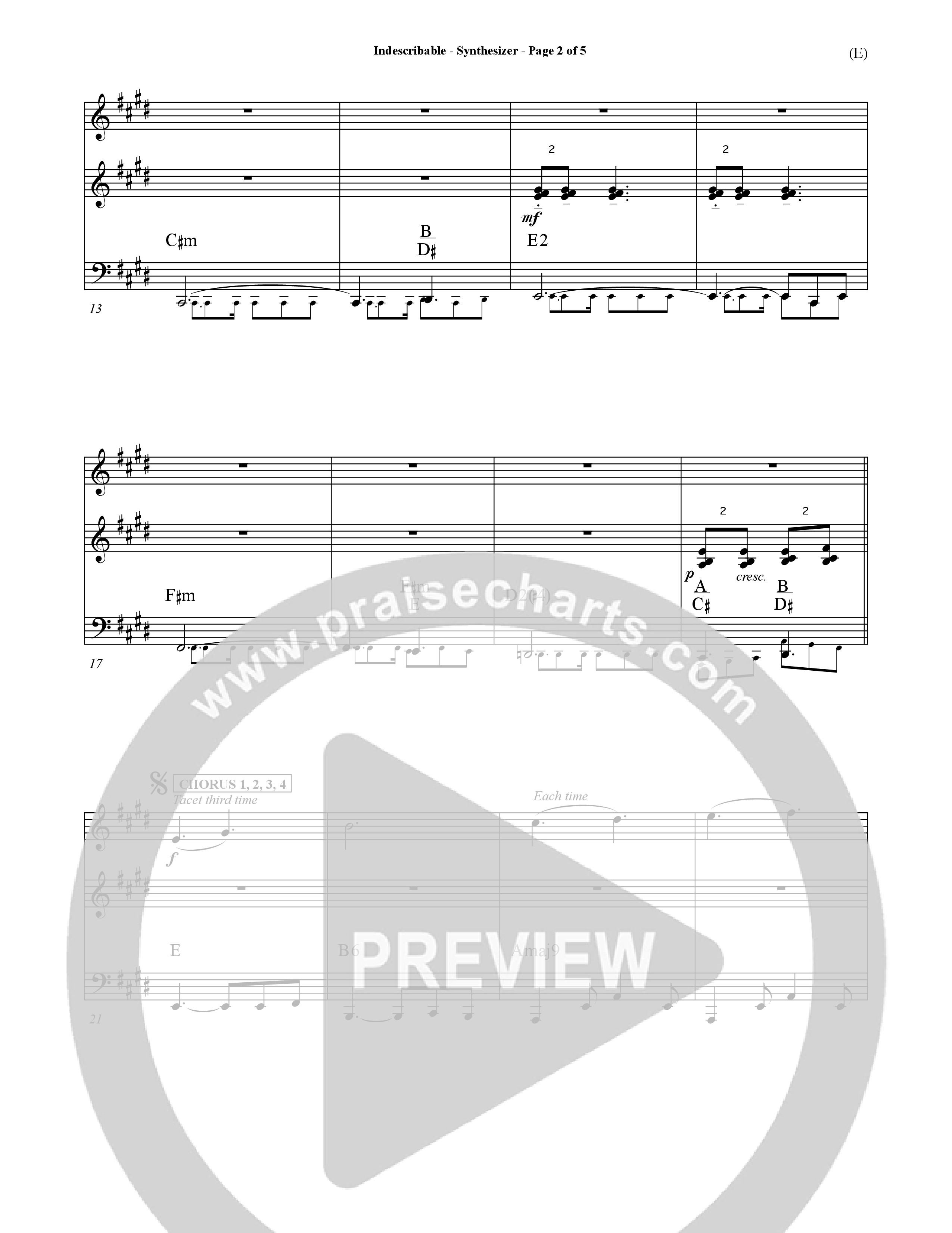 Indescribable (Choral Anthem SATB) Synth (Word Music Choral / Orch. Jim Gray)