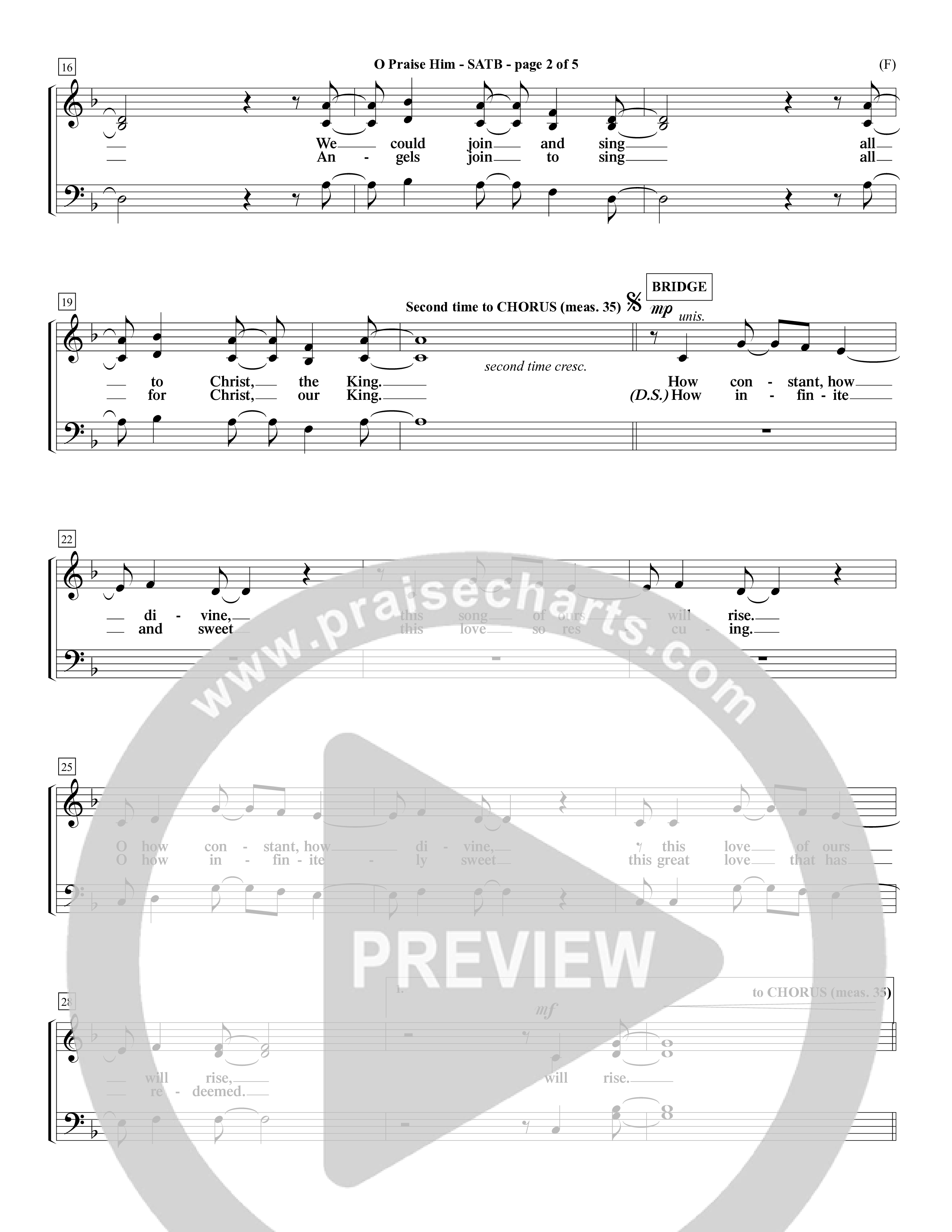 O Praise Him (Choral Anthem SATB) Choir Sheet (SATB) (Word Music Choral / Orch. David Winkler)