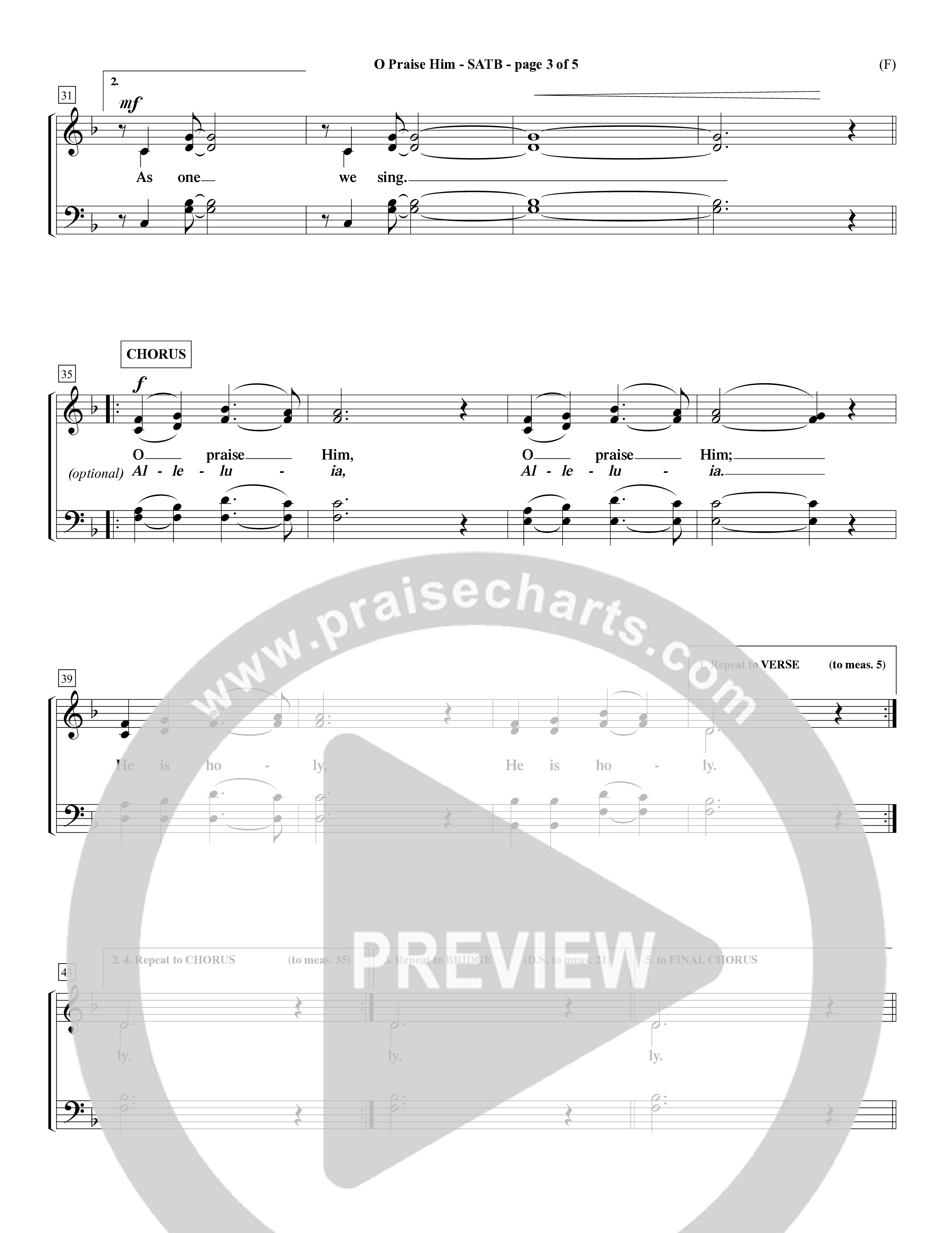 O Praise Him (Choral Anthem SATB) Choir Sheet (SATB) (Word Music Choral / Orch. David Winkler)