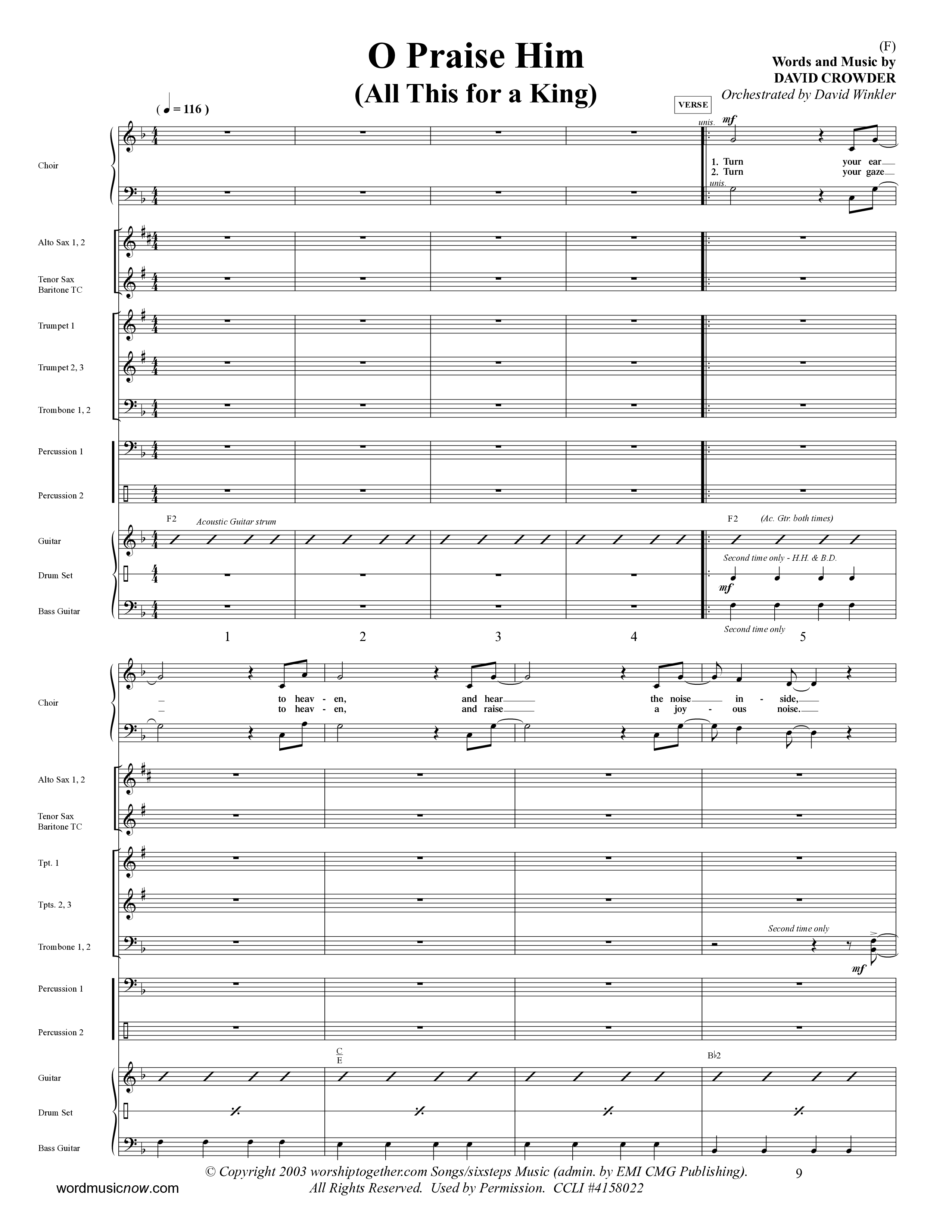 O Praise Him (Choral Anthem SATB) Conductor's Score (Word Music Choral / Orch. David Winkler)