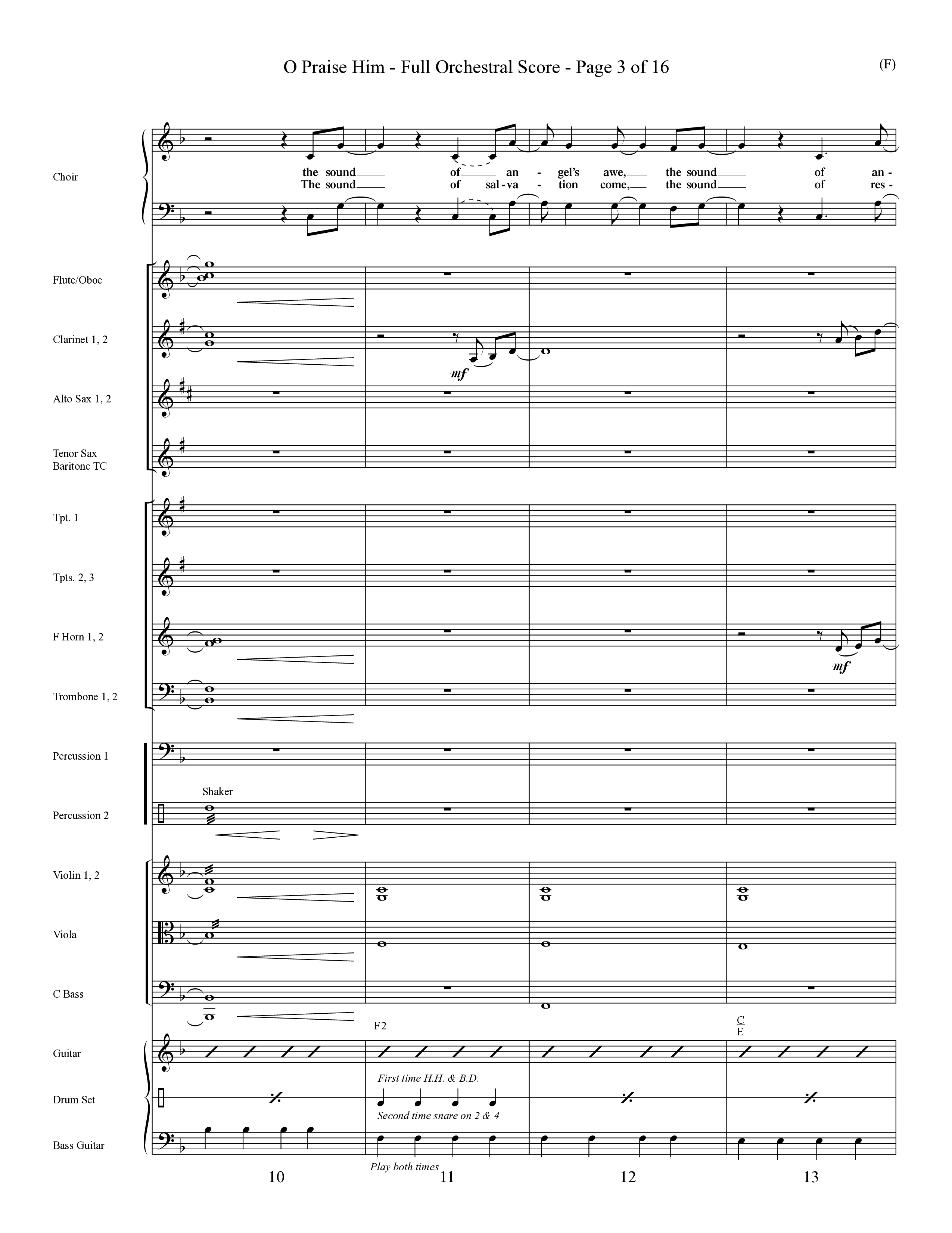 O Praise Him (Choral Anthem SATB) Orchestration (Word Music Choral / Orch. David Winkler)