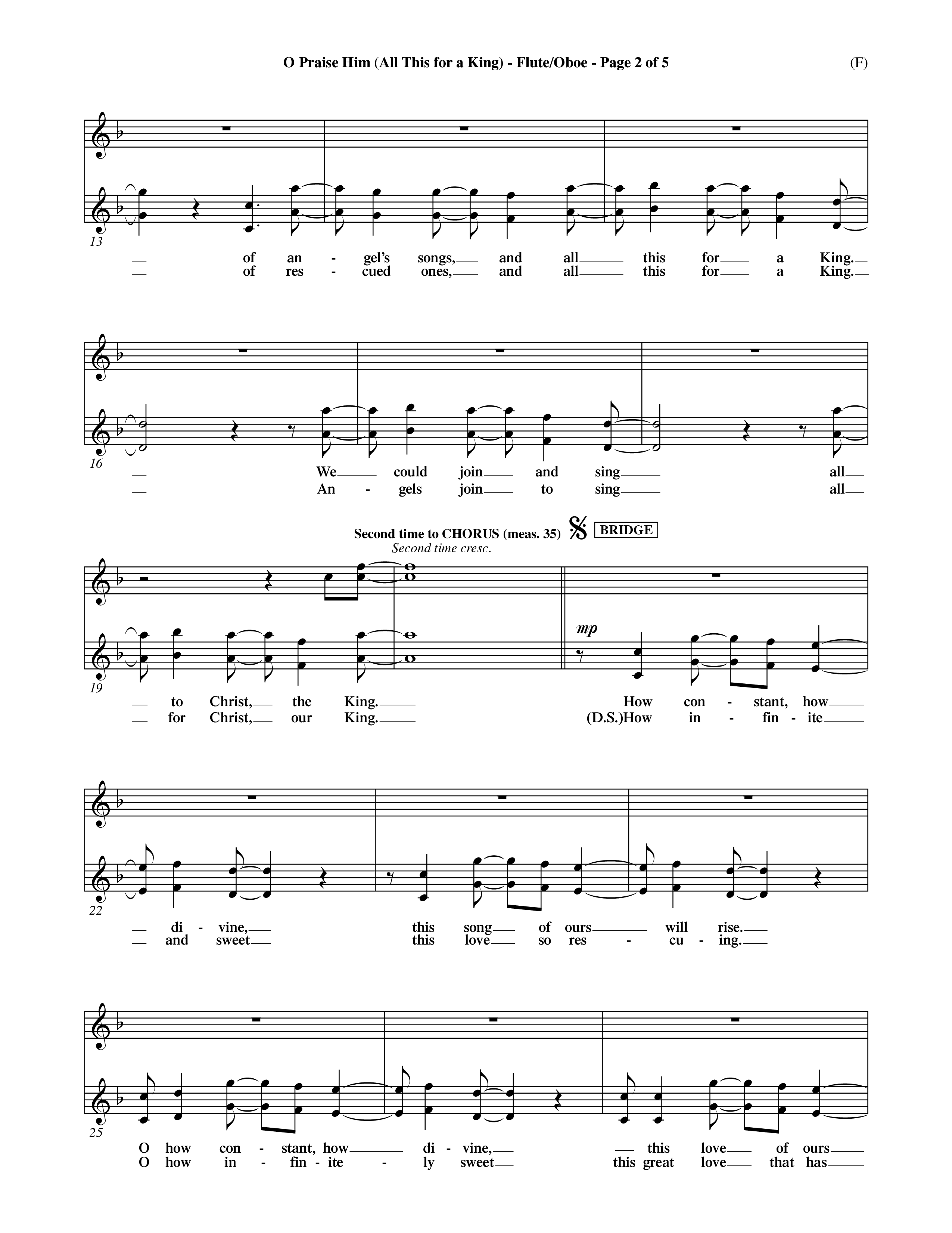 O Praise Him (Choral Anthem SATB) Flute/Oboe (Word Music Choral / Orch. David Winkler)