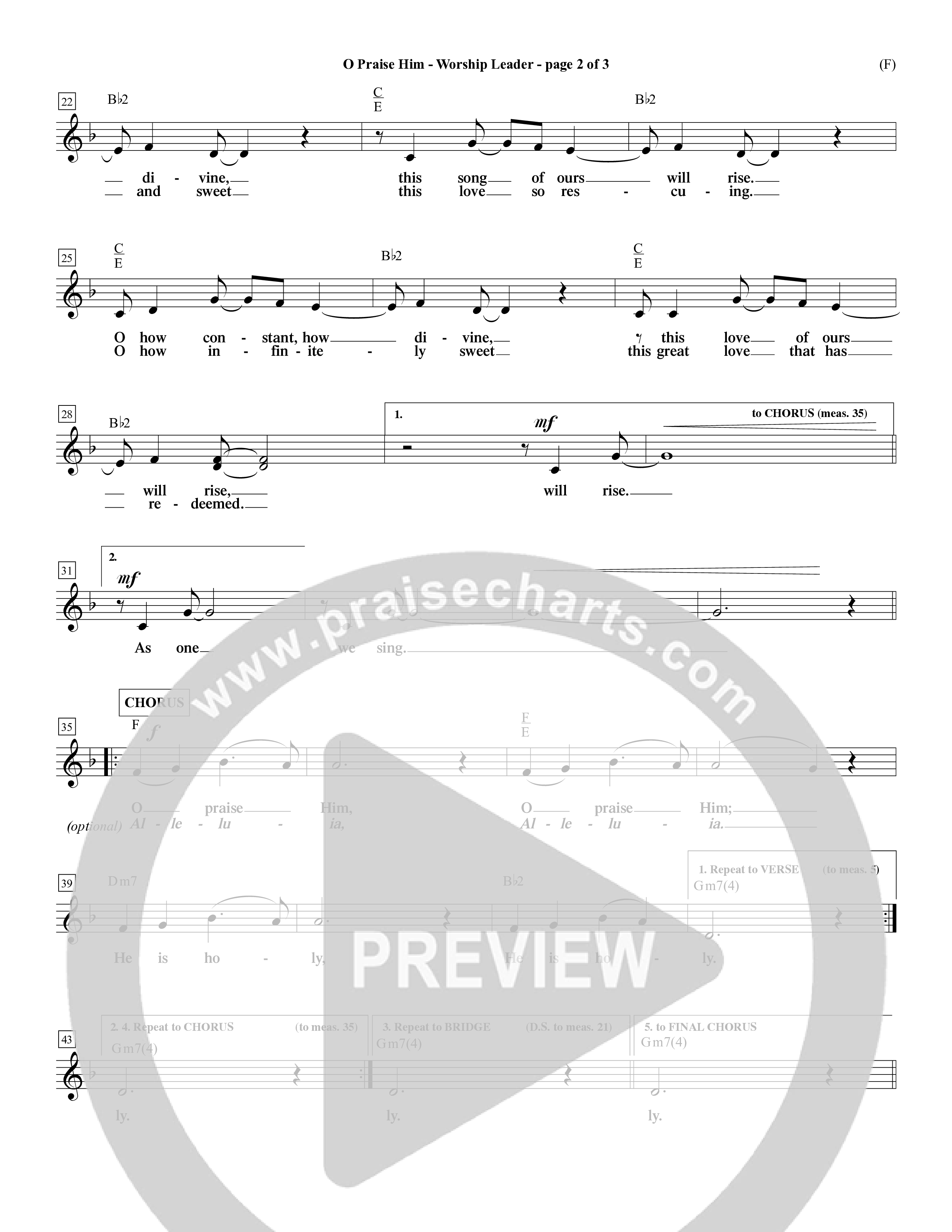 O Praise Him (Choral Anthem SATB) Lead Sheet (Mel) (Word Music Choral / Orch. David Winkler)