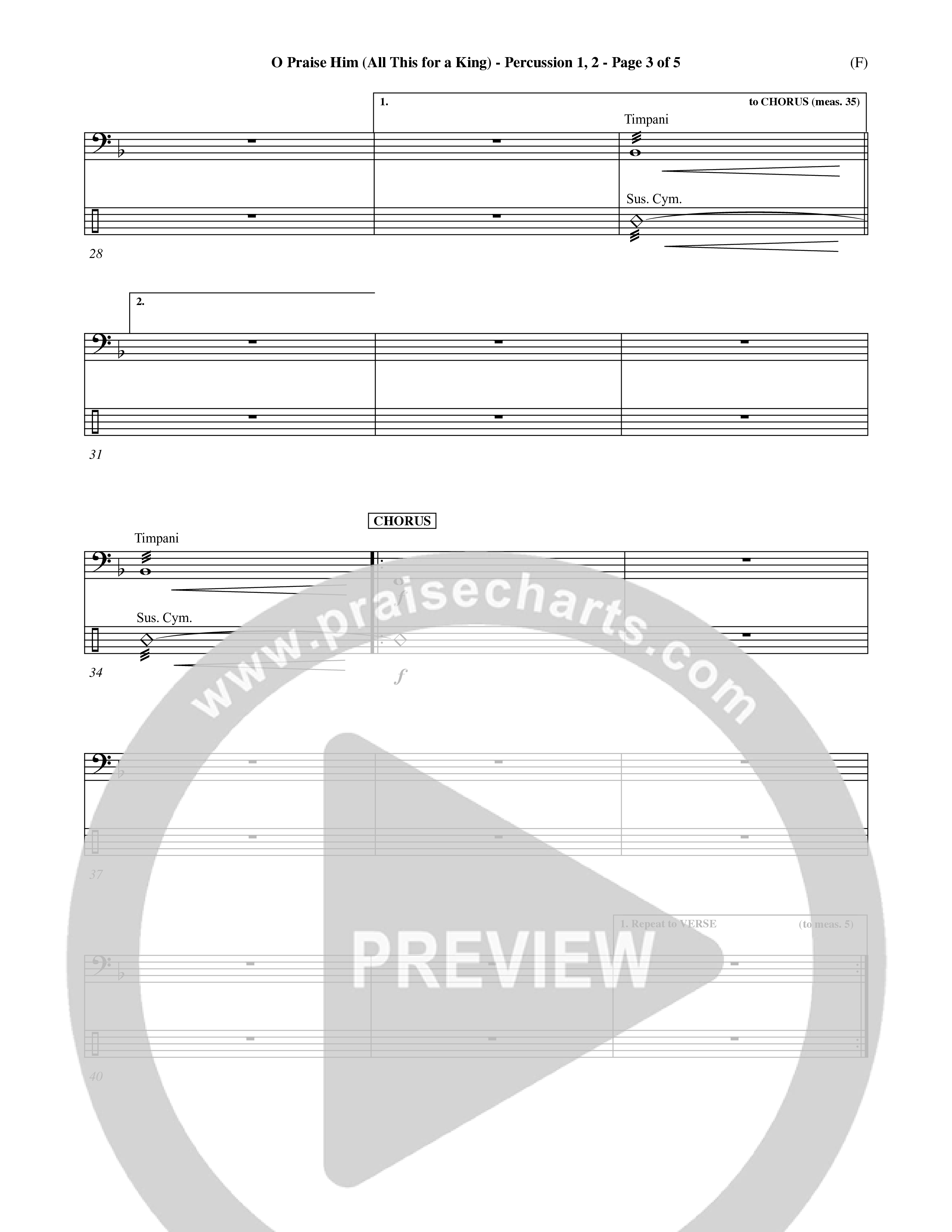 O Praise Him (Choral Anthem SATB) Percussion 1/2 (Word Music Choral / Orch. David Winkler)
