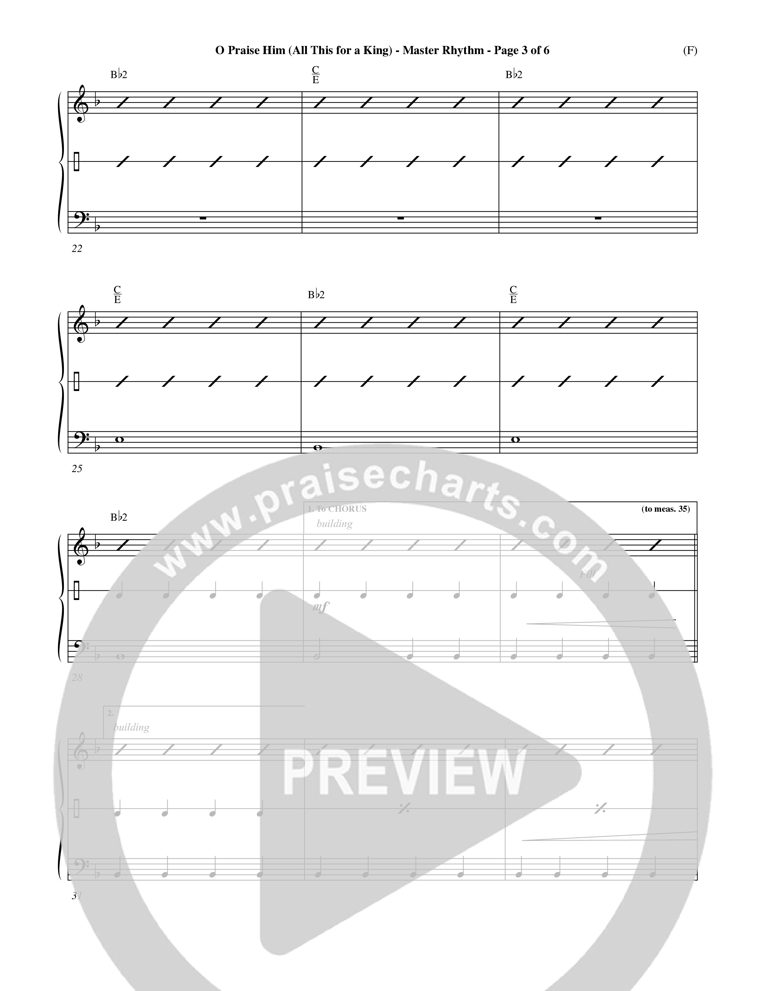 O Praise Him (Choral Anthem SATB) Rhythm Chart (Word Music Choral / Orch. David Winkler)