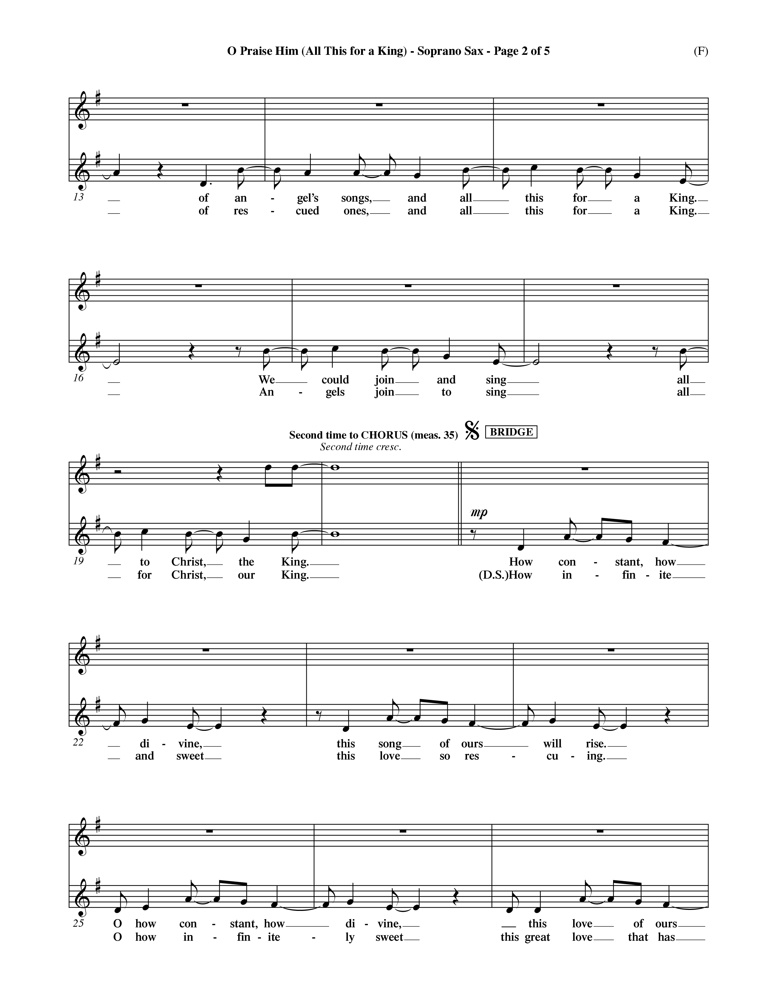 O Praise Him (Choral Anthem SATB) Saxophone (Word Music Choral / Orch. David Winkler)