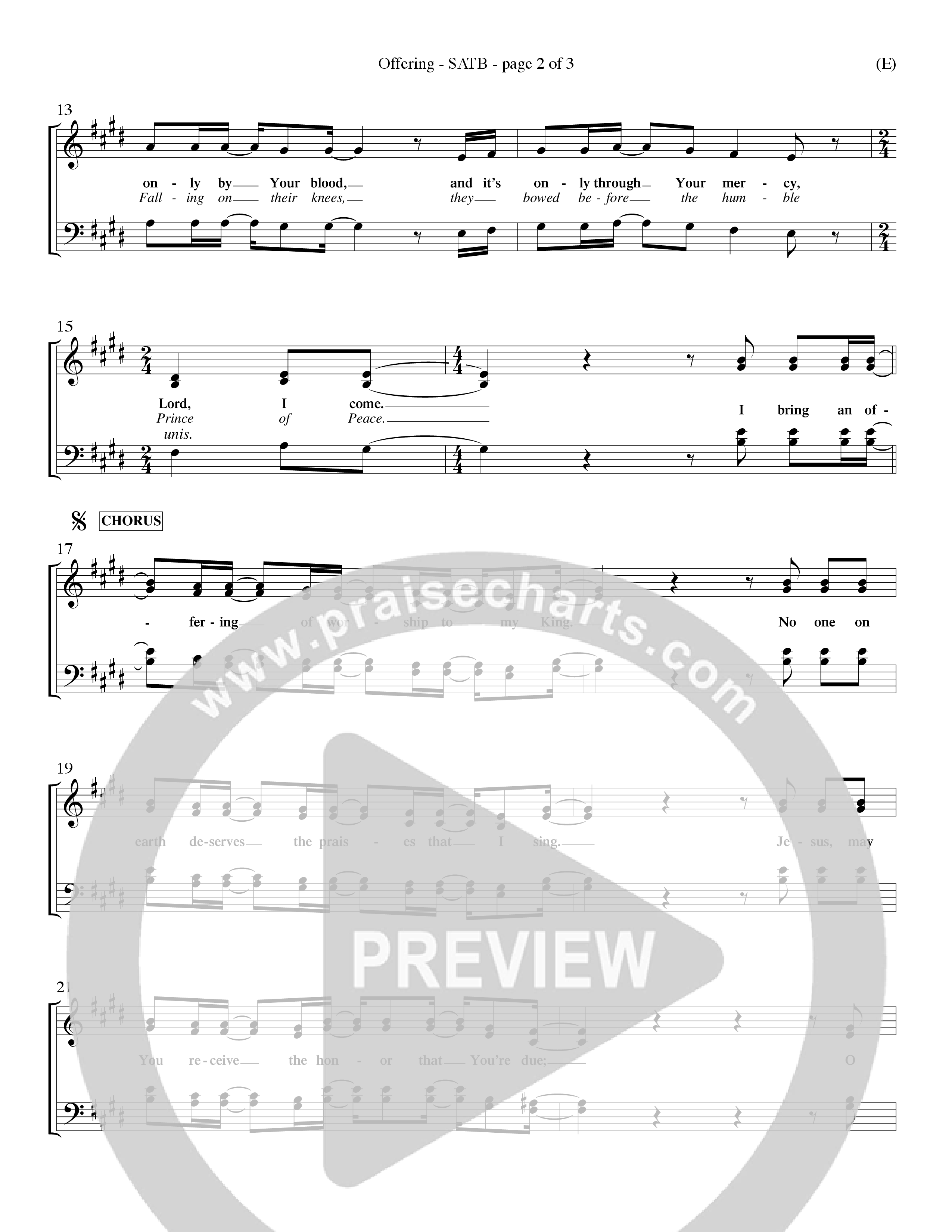 Offering (Choral Anthem SATB) Choir Sheet (SATB) (Word Music Choral / Orch. Dave Williamson)