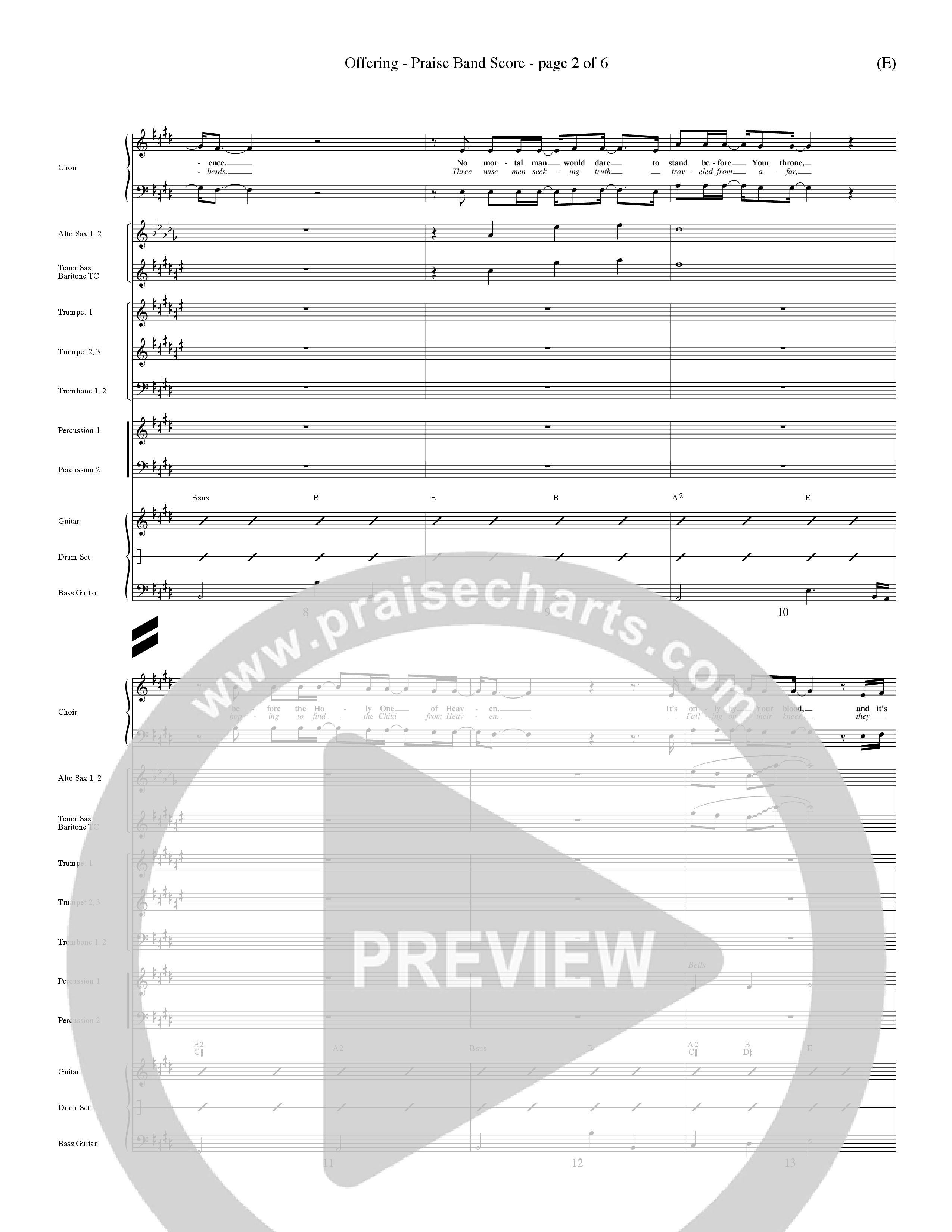 Offering (Choral Anthem SATB) PraiseBand (incl. Brass) (Word Music Choral / Orch. Dave Williamson)
