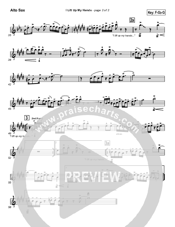 I Lift Up My Hands Alto Sax (Israel Houghton)