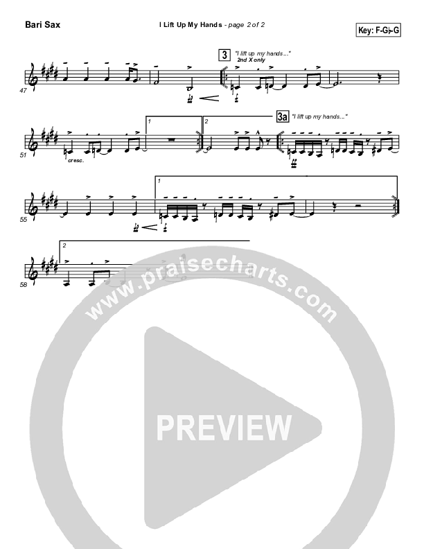 I Lift Up My Hands Bari Sax (Israel Houghton)