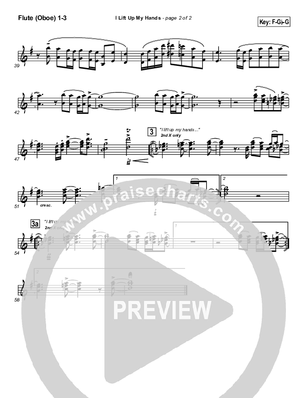 I Lift Up My Hands Flute/Oboe 1/2/3 (Israel Houghton)