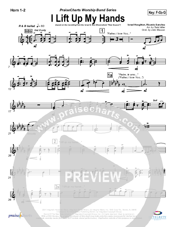 I Lift Up My Hands Brass Pack (Israel Houghton)