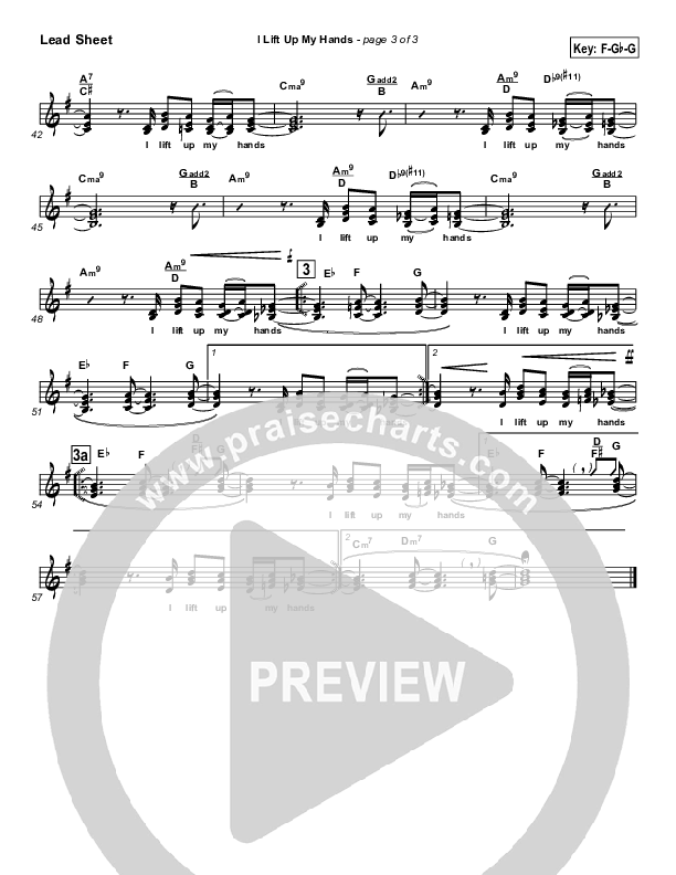 I Lift Up My Hands Lead Sheet (Israel Houghton)