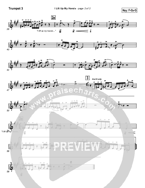 I Lift Up My Hands Trumpet 3 (Israel Houghton)