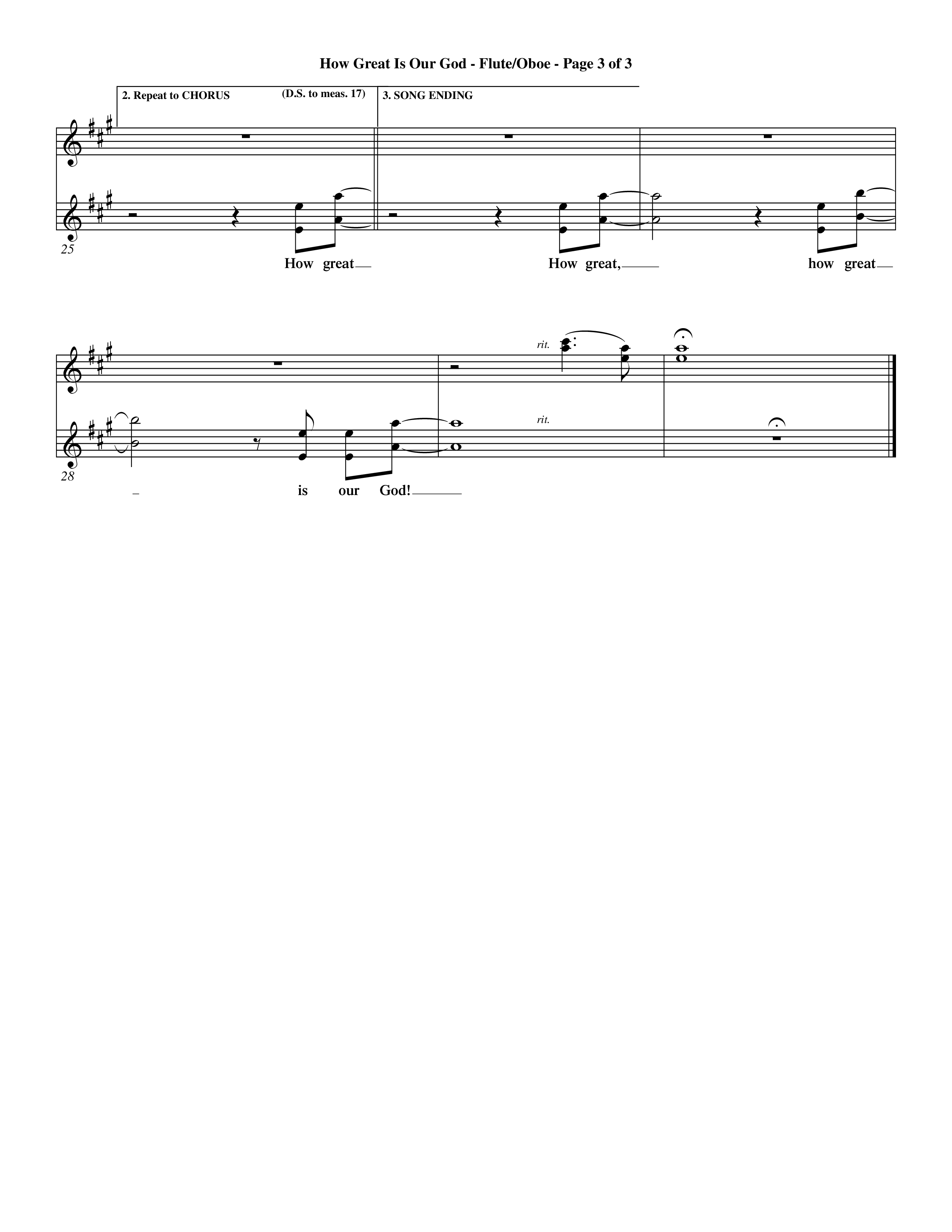 How Great Is Our God (Choral Anthem SATB) Flute/Oboe (Word Music Choral / Orch. Dave Williamson)