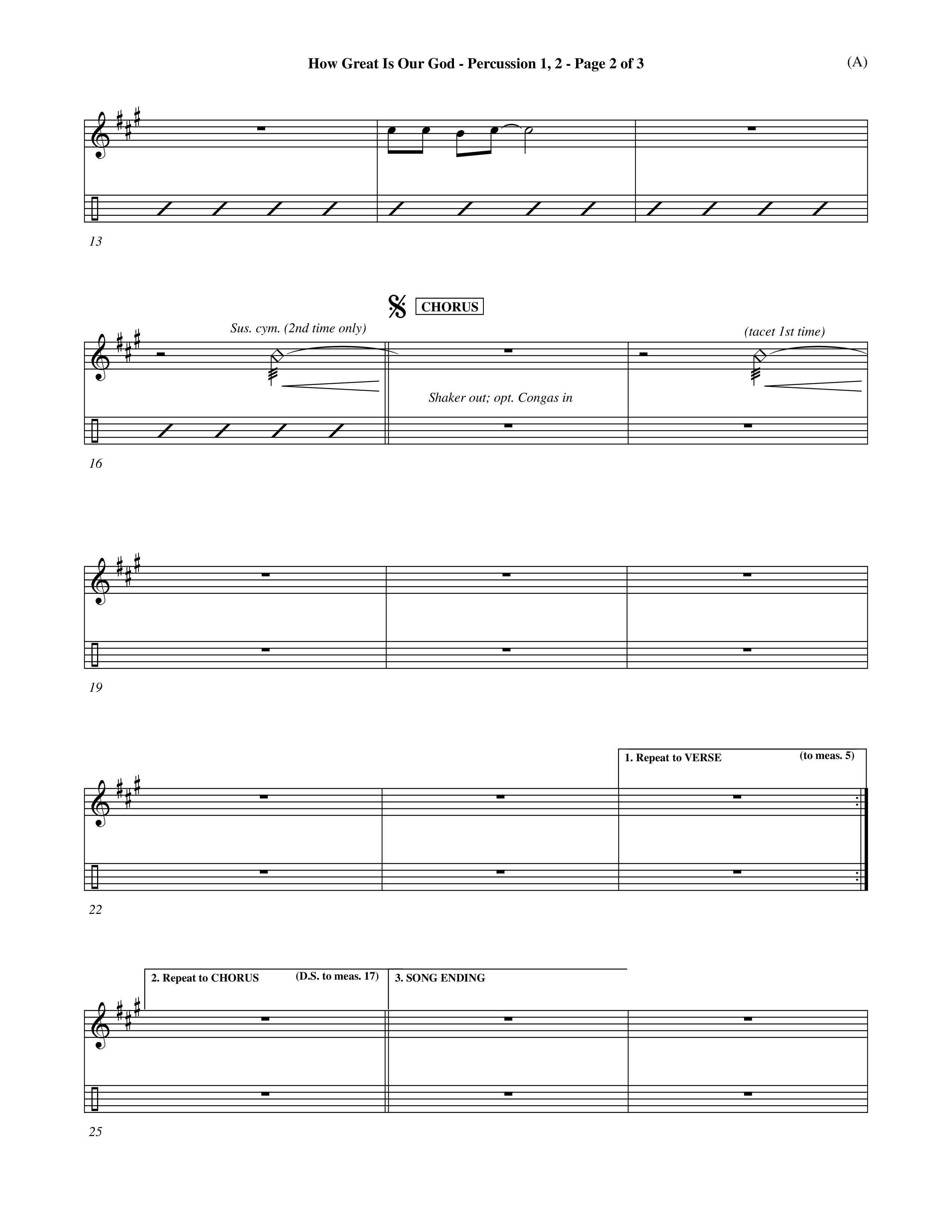 How Great Is Our God (Choral Anthem SATB) Percussion 1/2 (Word Music Choral / Orch. Dave Williamson)