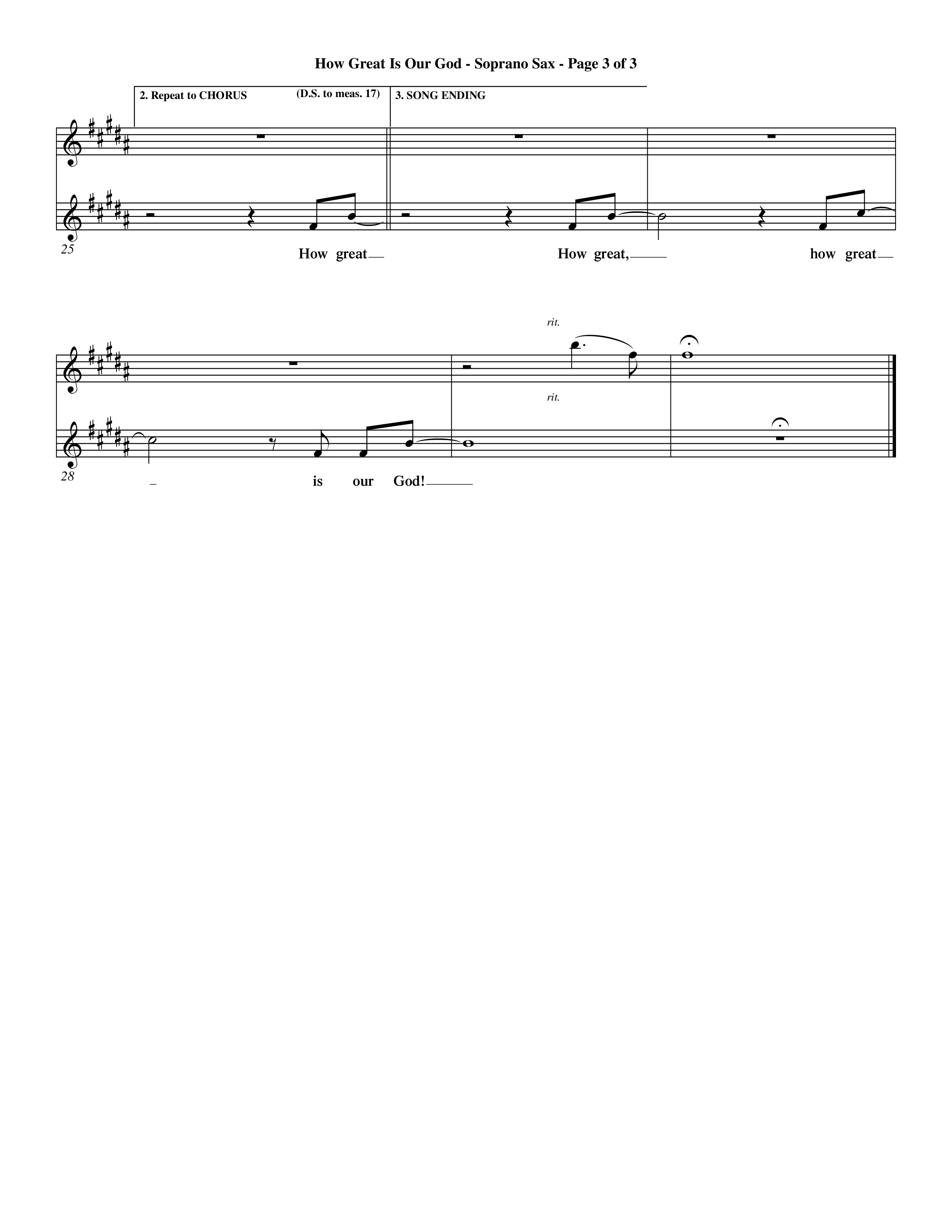 How Great Is Our God (Choral Anthem SATB) Saxophone (Word Music Choral / Orch. Dave Williamson)