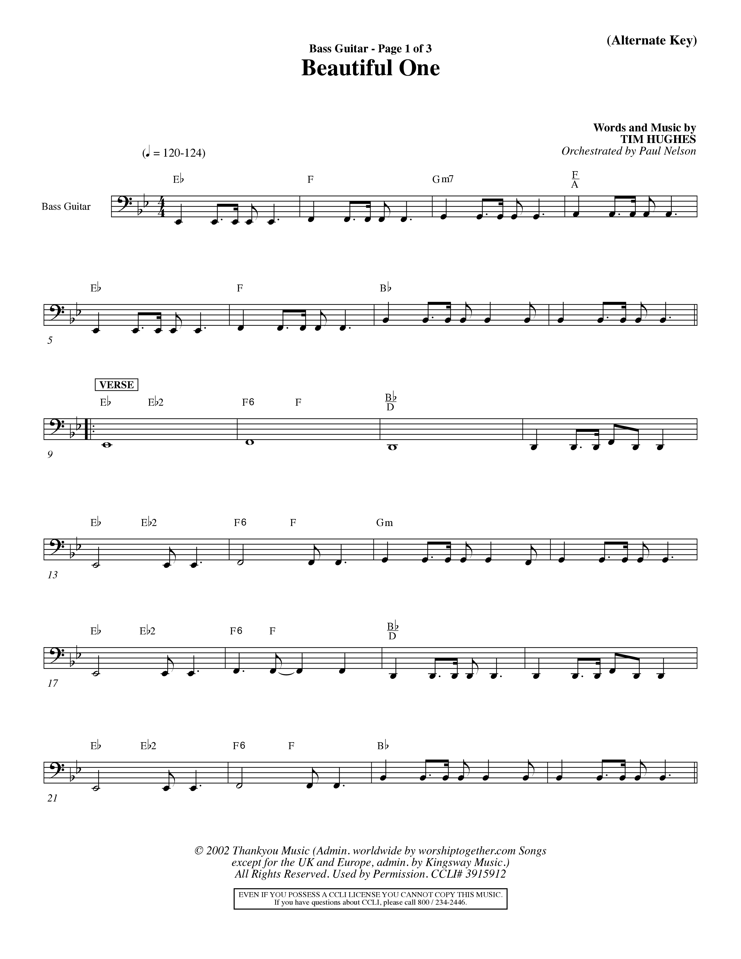 Beautiful One (Choral Anthem SATB) Guitar (Word Music Choral / Orch. Paul Nelson)