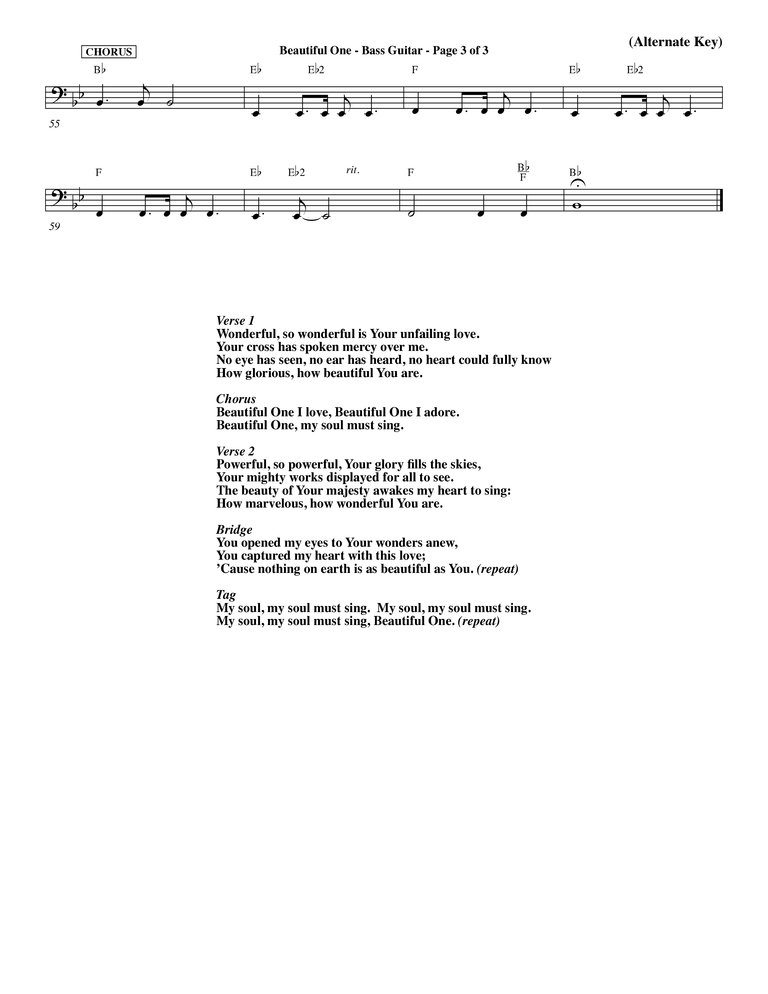 Beautiful One (Choral Anthem SATB) Guitar (Word Music Choral / Orch. Paul Nelson)