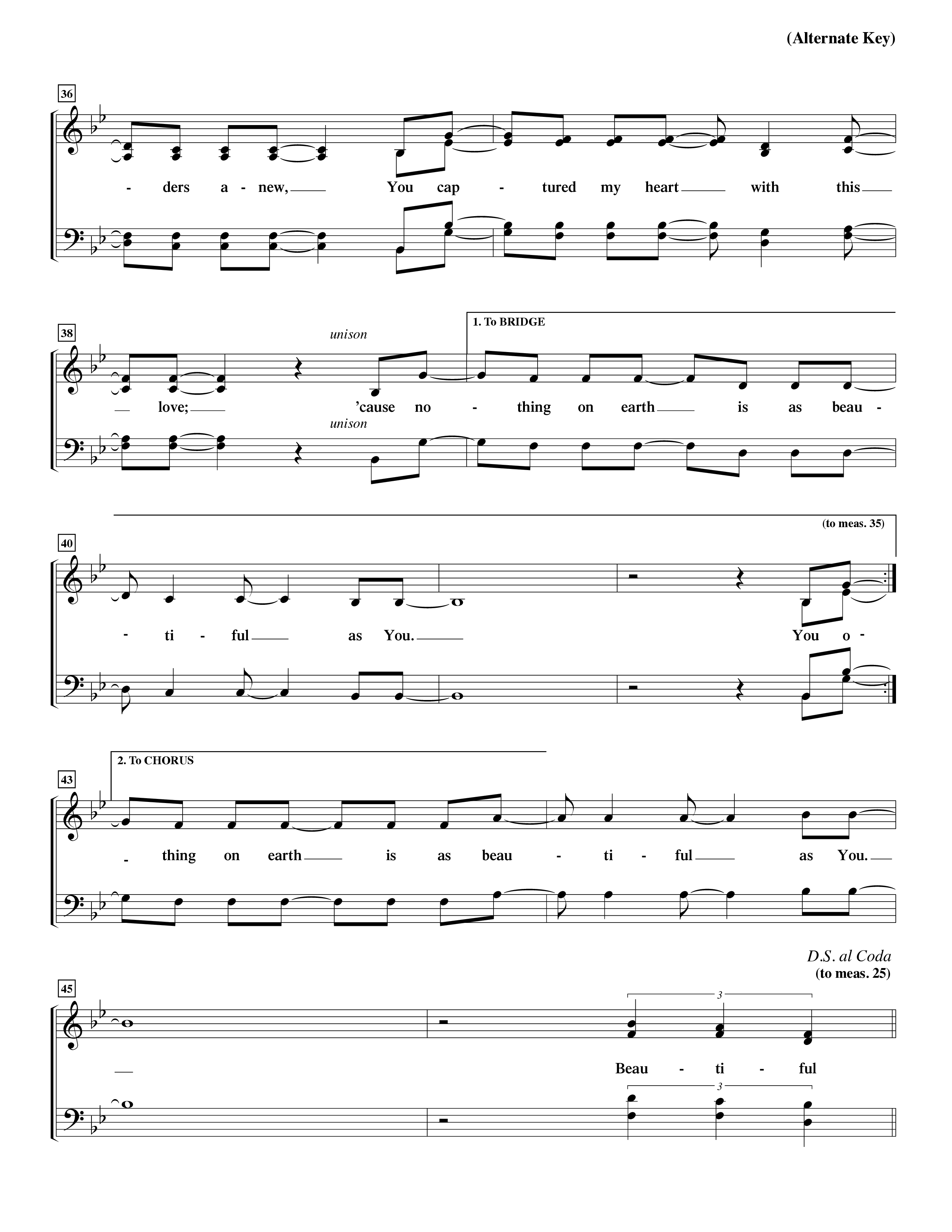 Beautiful One (Choral Anthem SATB) Lead Sheet (SAT) (Word Music Choral / Orch. Paul Nelson)
