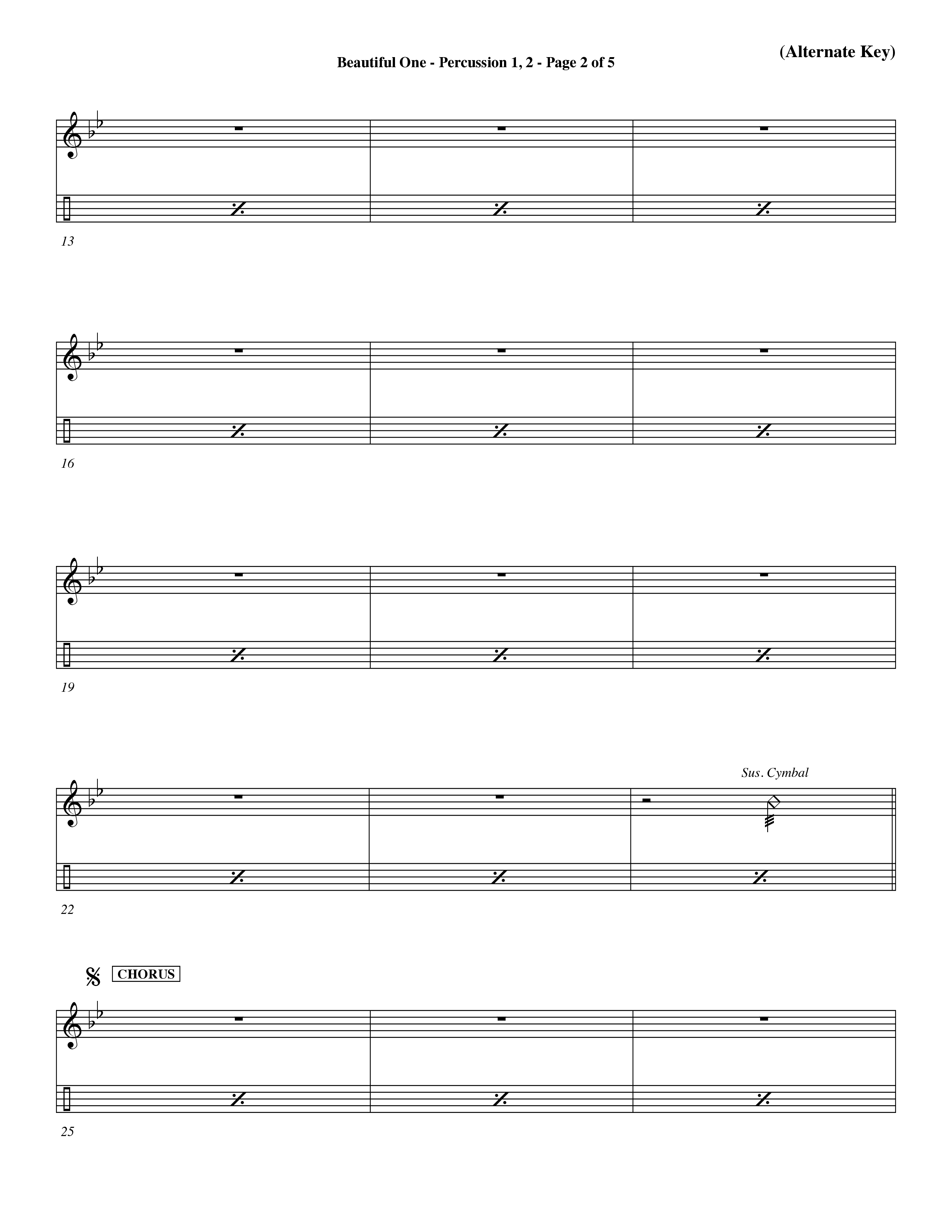 Beautiful One (Choral Anthem SATB) Percussion 1/2 (Word Music Choral / Orch. Paul Nelson)