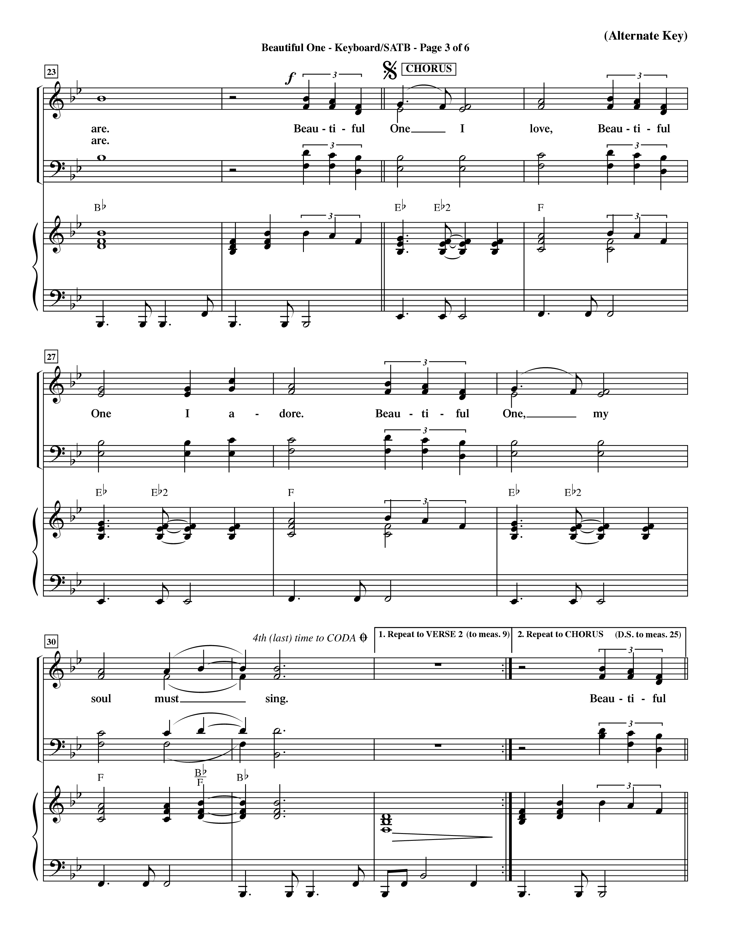 Beautiful One (Choral Anthem SATB) Keyboard/Vocal (SATB) (Word Music Choral / Orch. Paul Nelson)