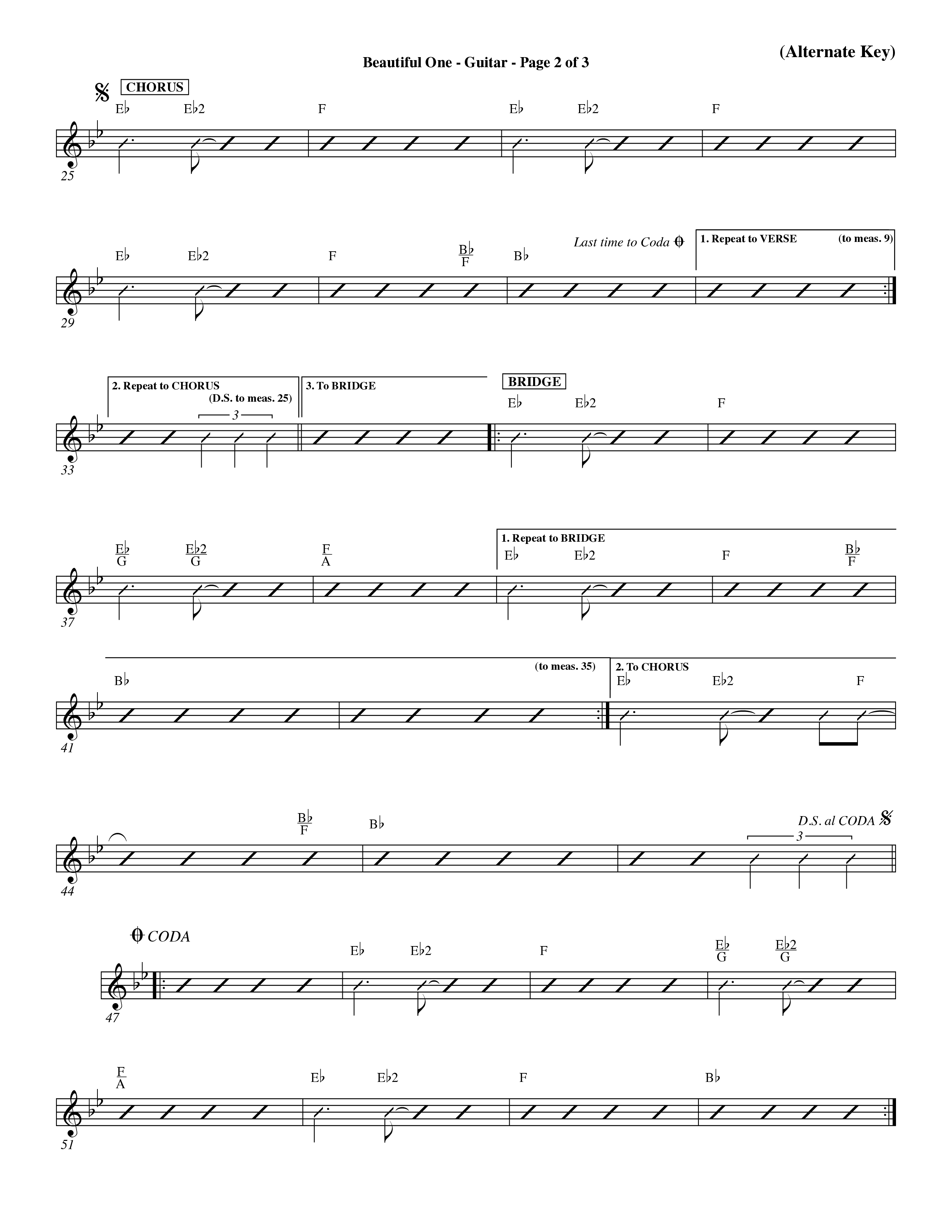 Beautiful One (Choral Anthem SATB) Rhythm Chart (Word Music Choral / Orch. Paul Nelson)