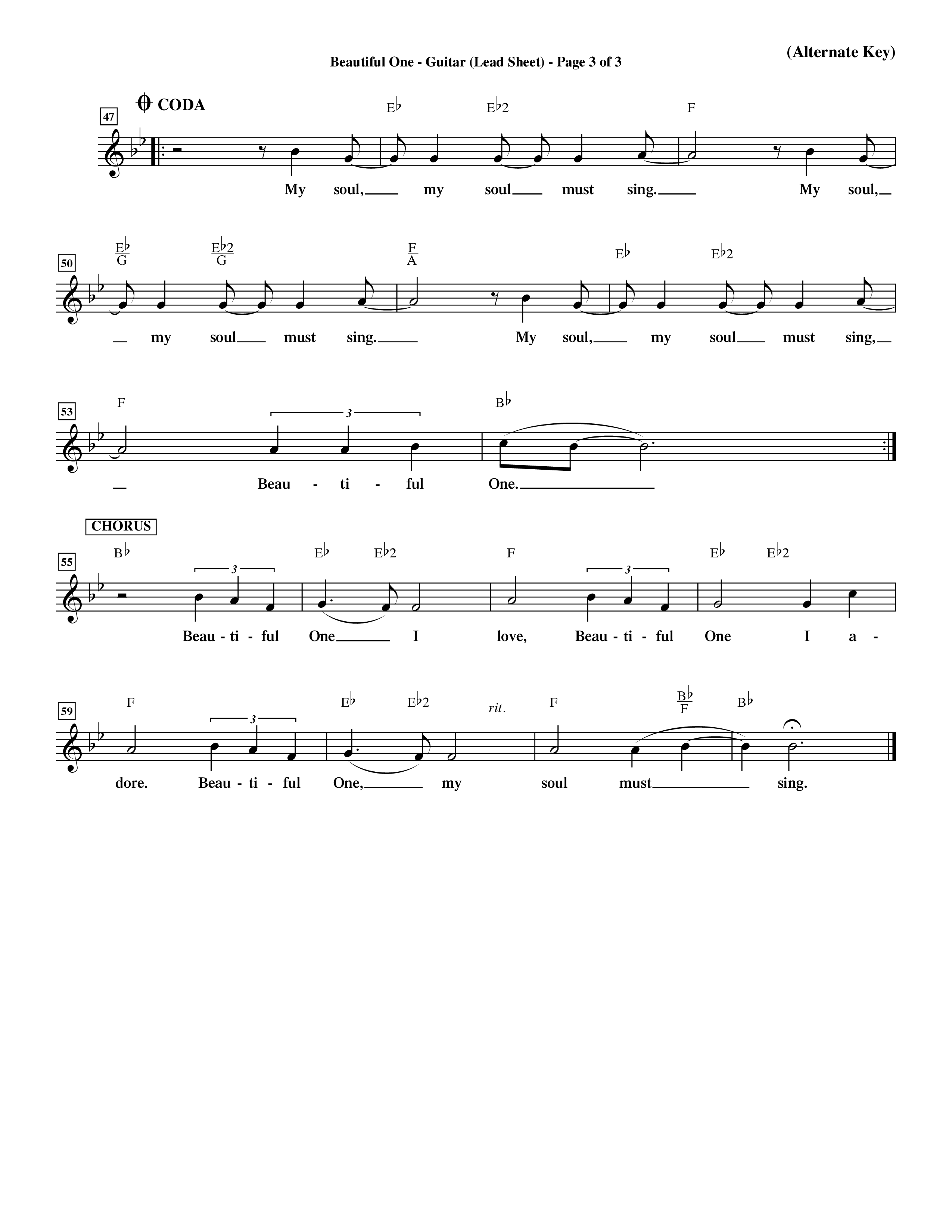 Beautiful One (Choral Anthem SATB) Rhythm/Vocal (Word Music Choral / Orch. Paul Nelson)