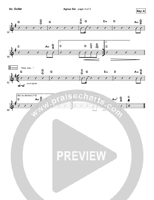 Agnus Dei Acoustic Guitar (Michael W. Smith)