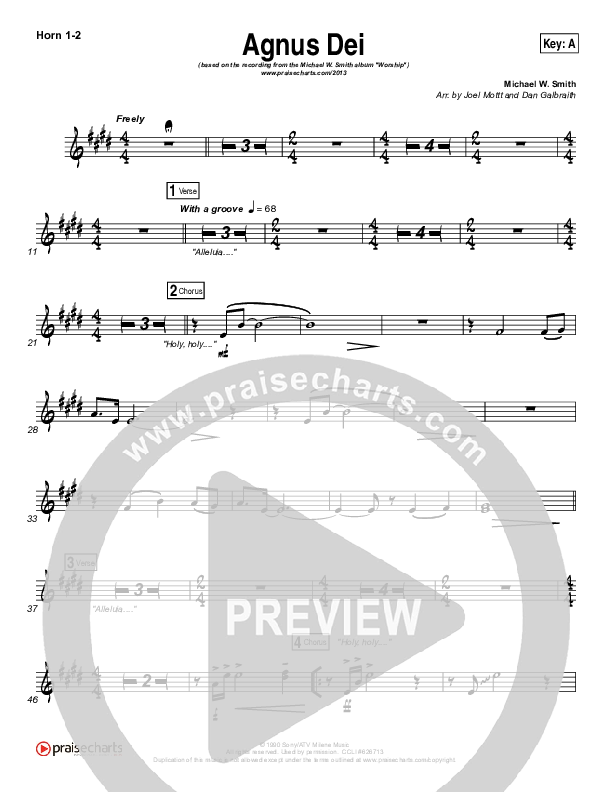 Agnus Dei French Horn 1/2 (Michael W. Smith)