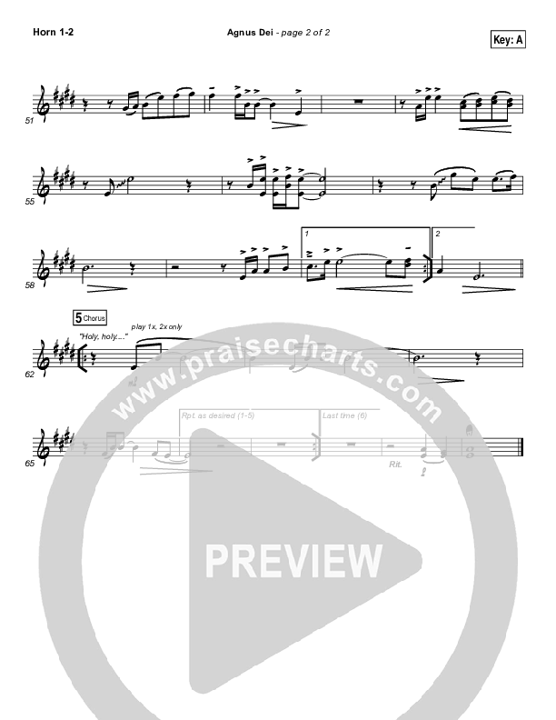 Agnus Dei French Horn 1/2 (Michael W. Smith)