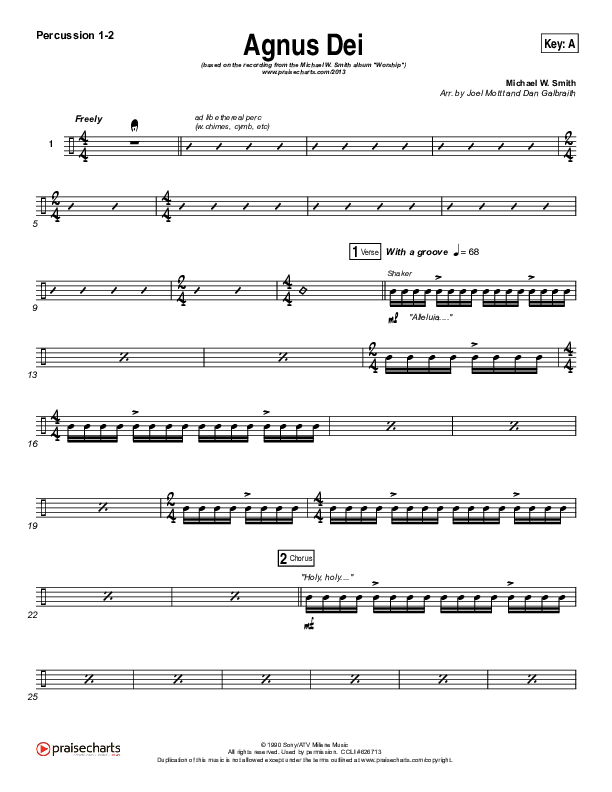 Agnus Dei Percussion (Michael W. Smith)