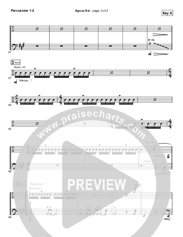 Agnus Dei Percussion (Michael W. Smith)