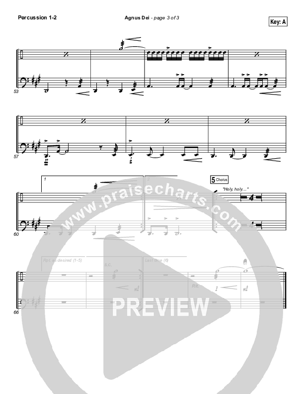 Agnus Dei Percussion (Michael W. Smith)