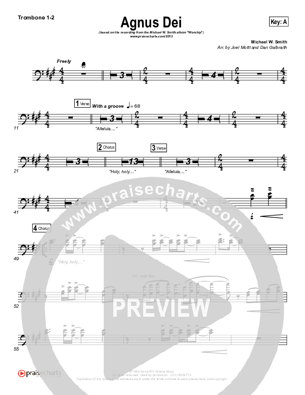 Agnus Dei Trombone 1/2 (Michael W. Smith)