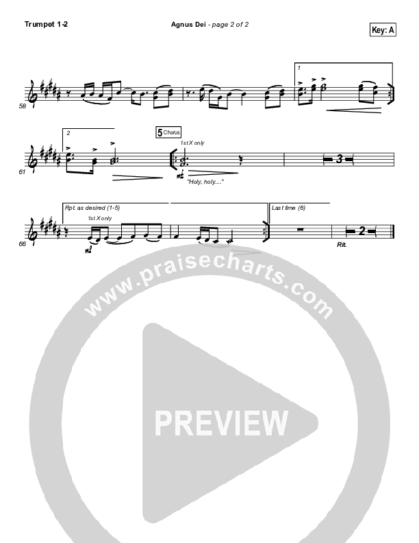 Agnus Dei Trumpet 1,2 (Michael W. Smith)