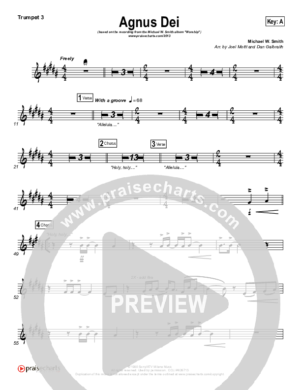 Agnus Dei Trumpet 3 (Michael W. Smith)