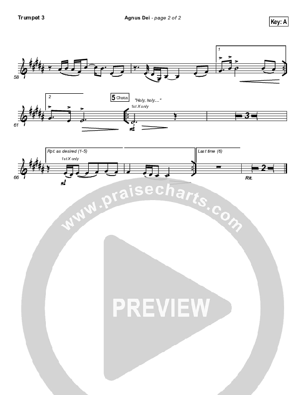 Agnus Dei Trumpet 3 (Michael W. Smith)