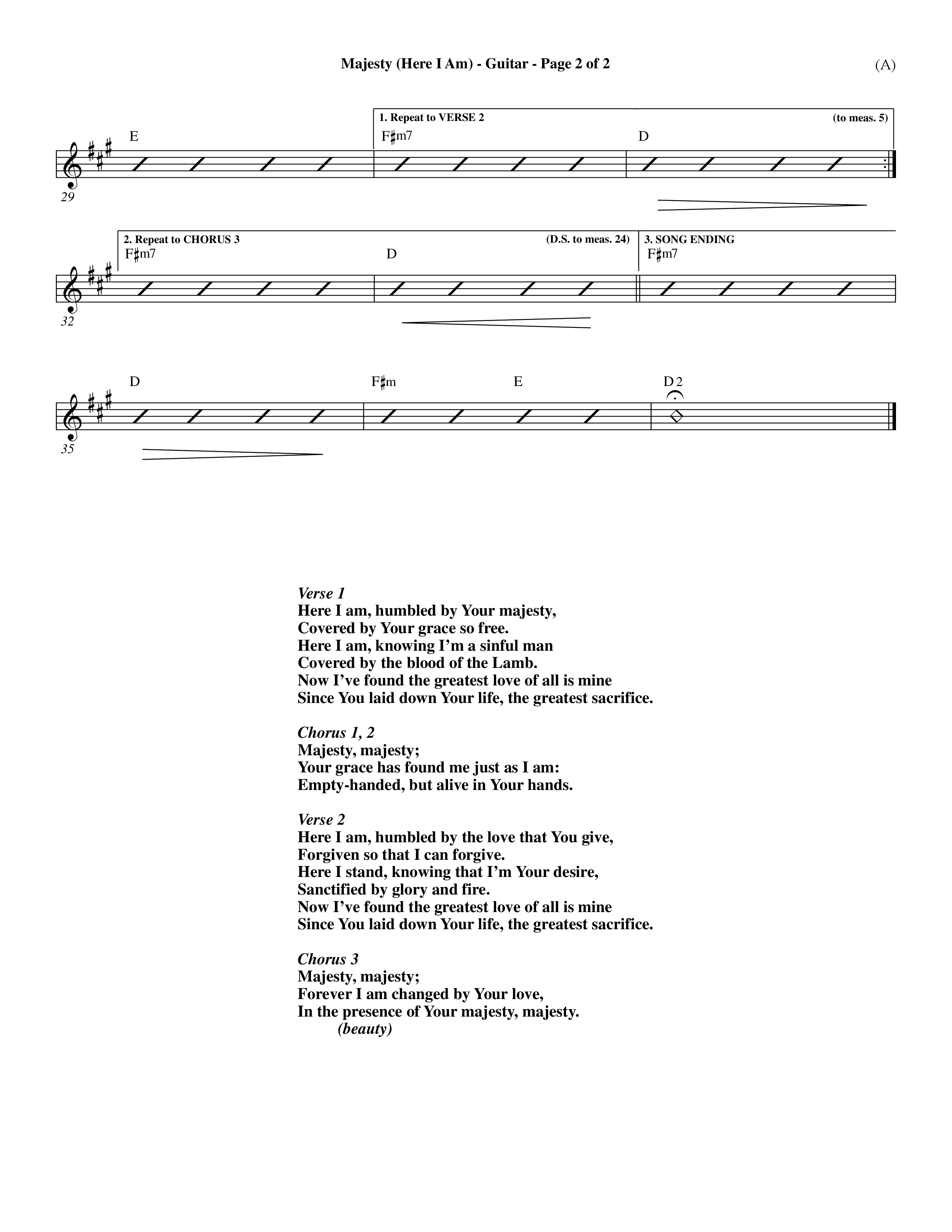 Majesty (Choral Anthem SATB) Acoustic Guitar (Word Music Choral / Orch. Dave Williamson)