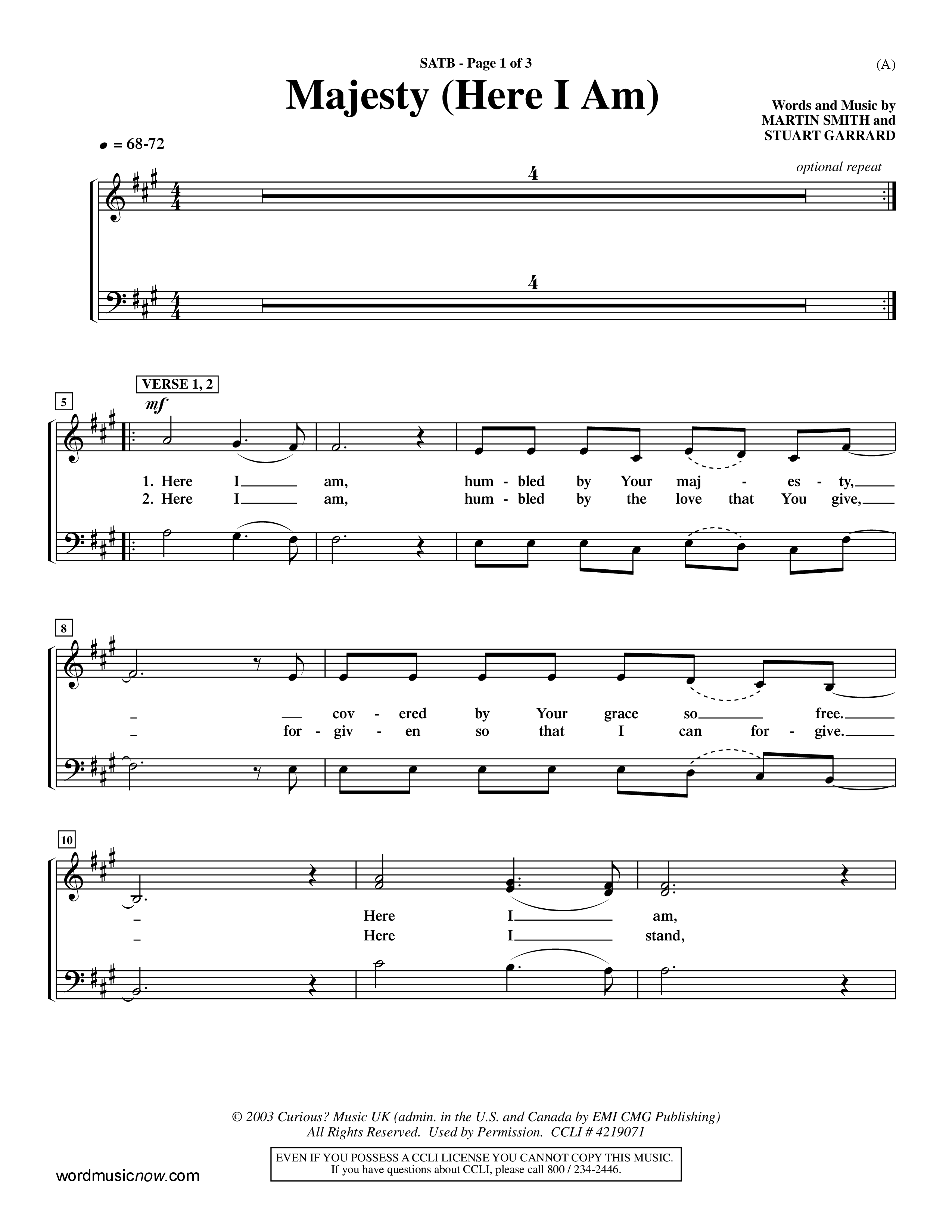 Majesty (Choral Anthem SATB) Choir Sheet (SATB) (Word Music Choral / Orch. Dave Williamson)