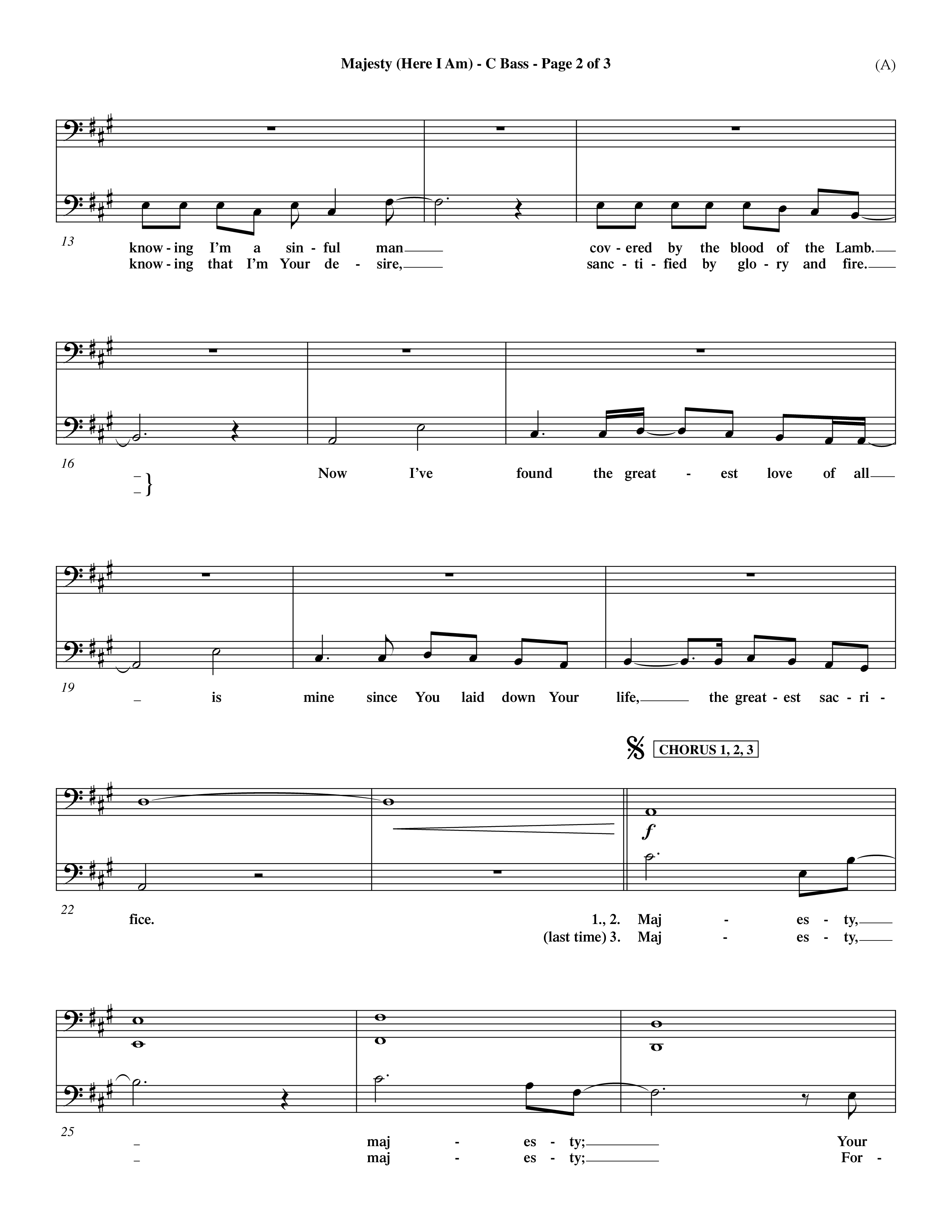 Majesty (Choral Anthem SATB) Contrabass (Word Music Choral / Orch. Dave Williamson)