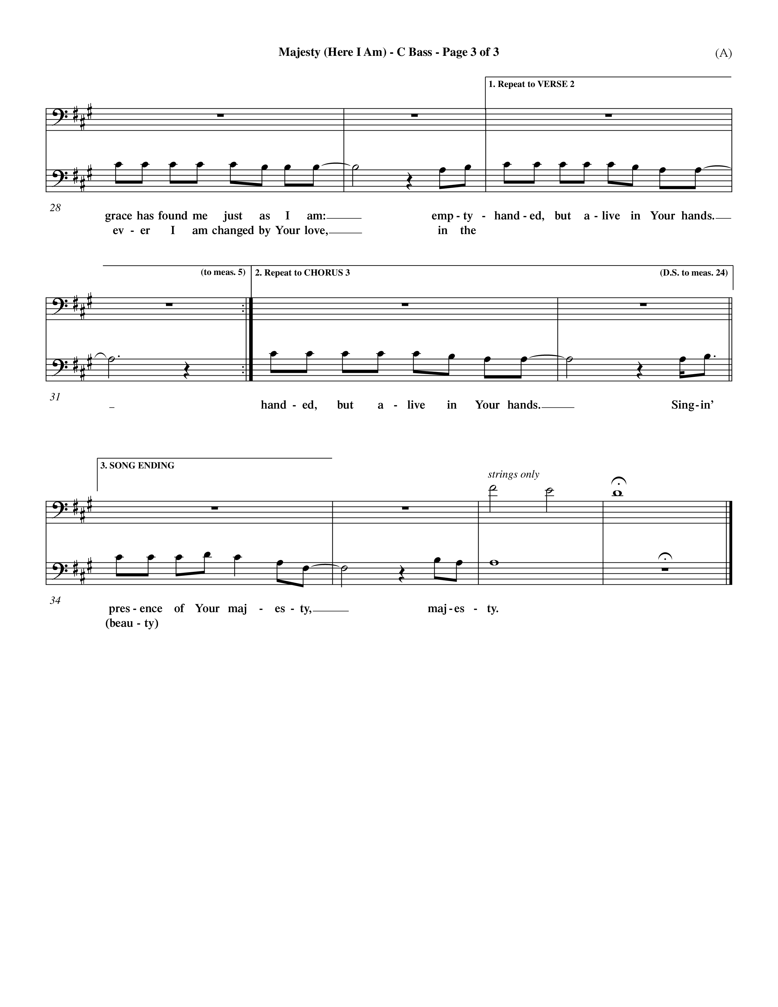 Majesty (Choral Anthem SATB) Contrabass (Word Music Choral / Orch. Dave Williamson)