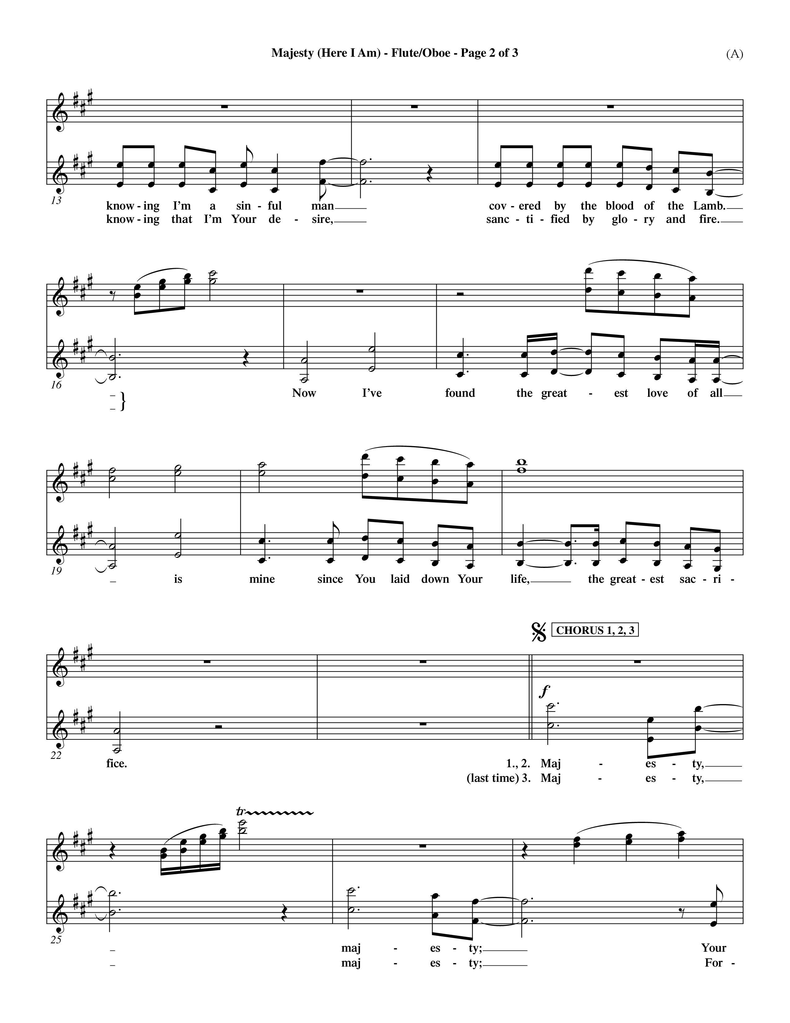 Majesty (Choral Anthem SATB) Flute/Oboe (Word Music Choral / Orch. Dave Williamson)