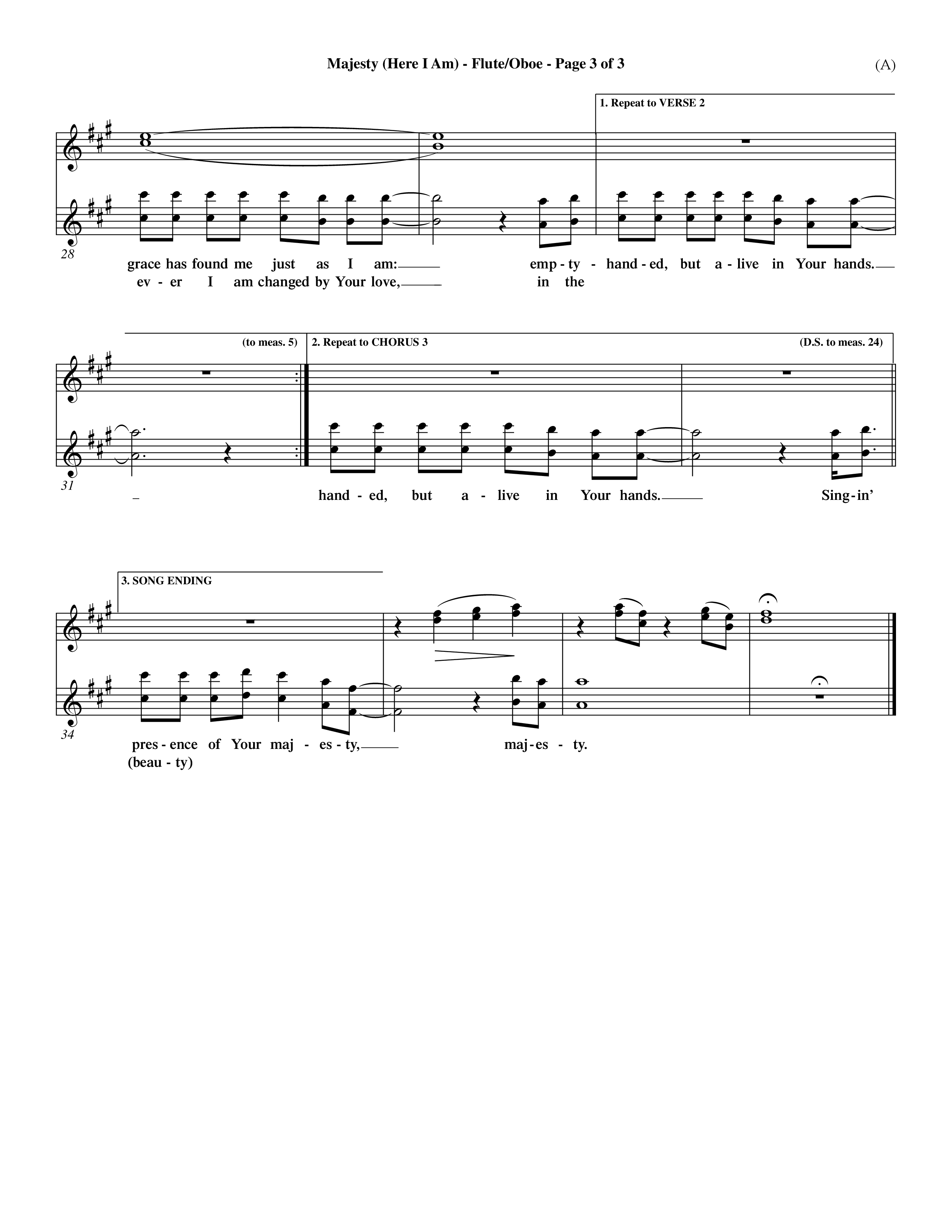 Majesty (Choral Anthem SATB) Flute/Oboe (Word Music Choral / Orch. Dave Williamson)